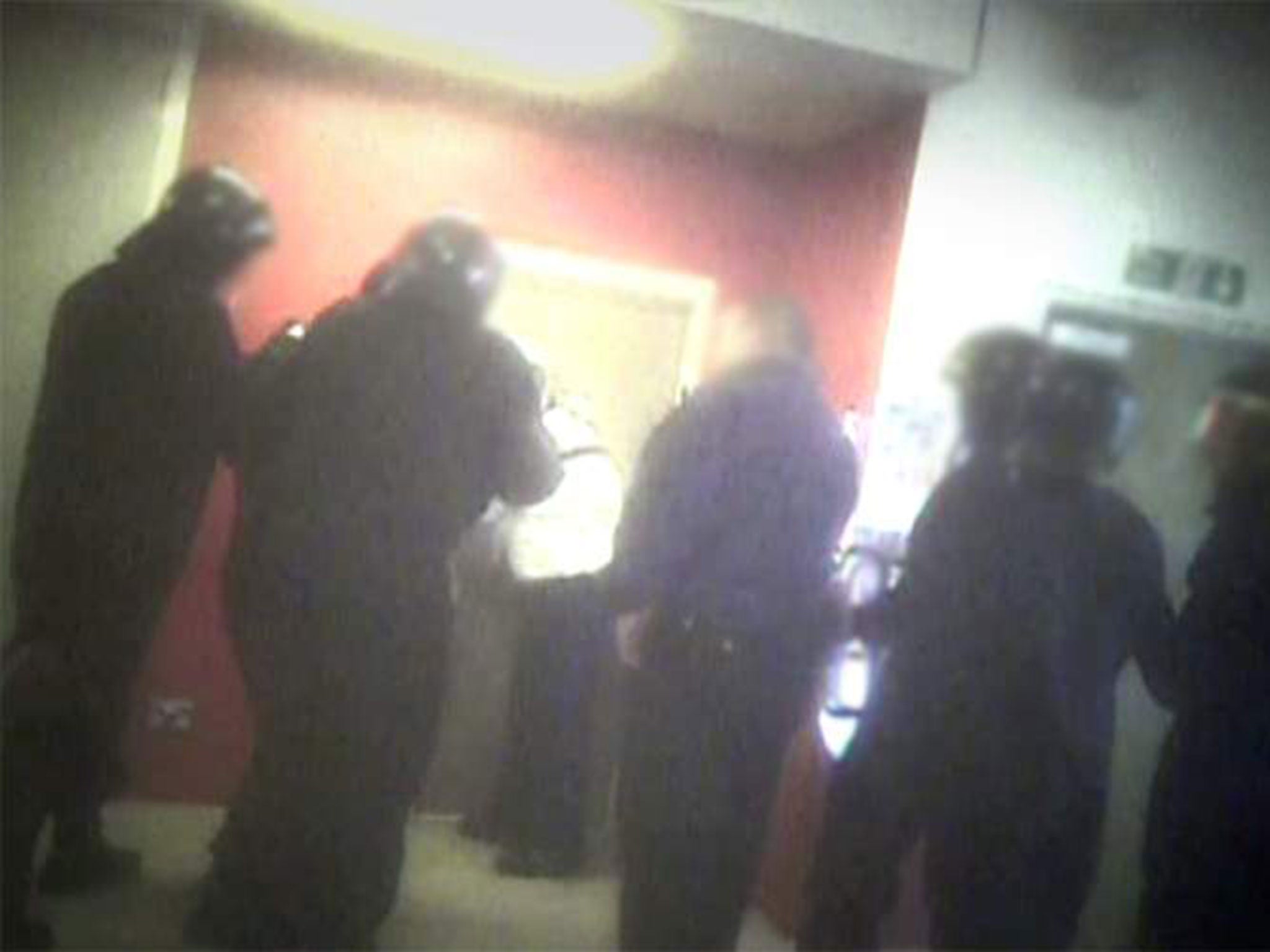 Riot officers preparing to enter a room in G4S-run Brook House immigration detention centre (BBC Panorama)