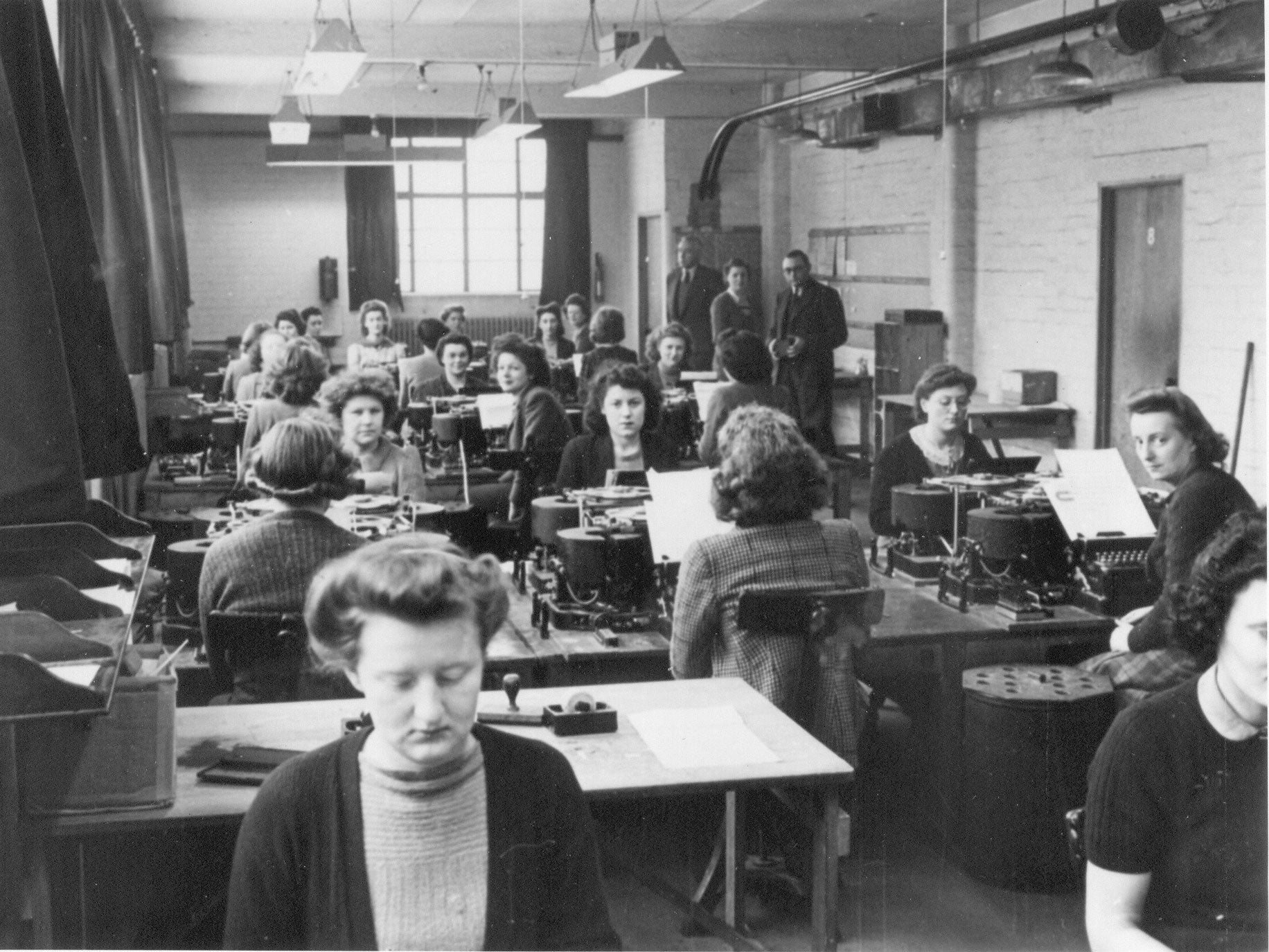 A cipher office at Bletchley Park during the Second World War (GCHQ)