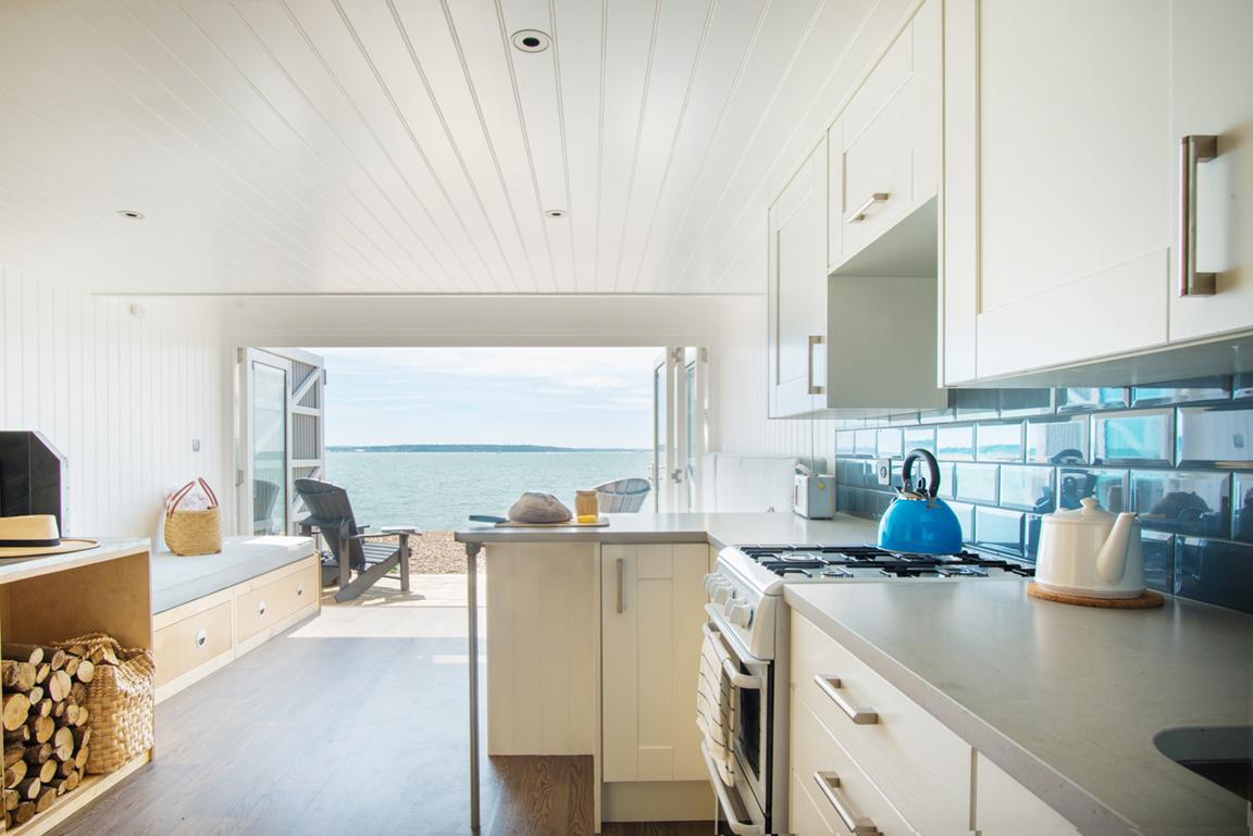 The cabins are twice the size of a traditional beach hut