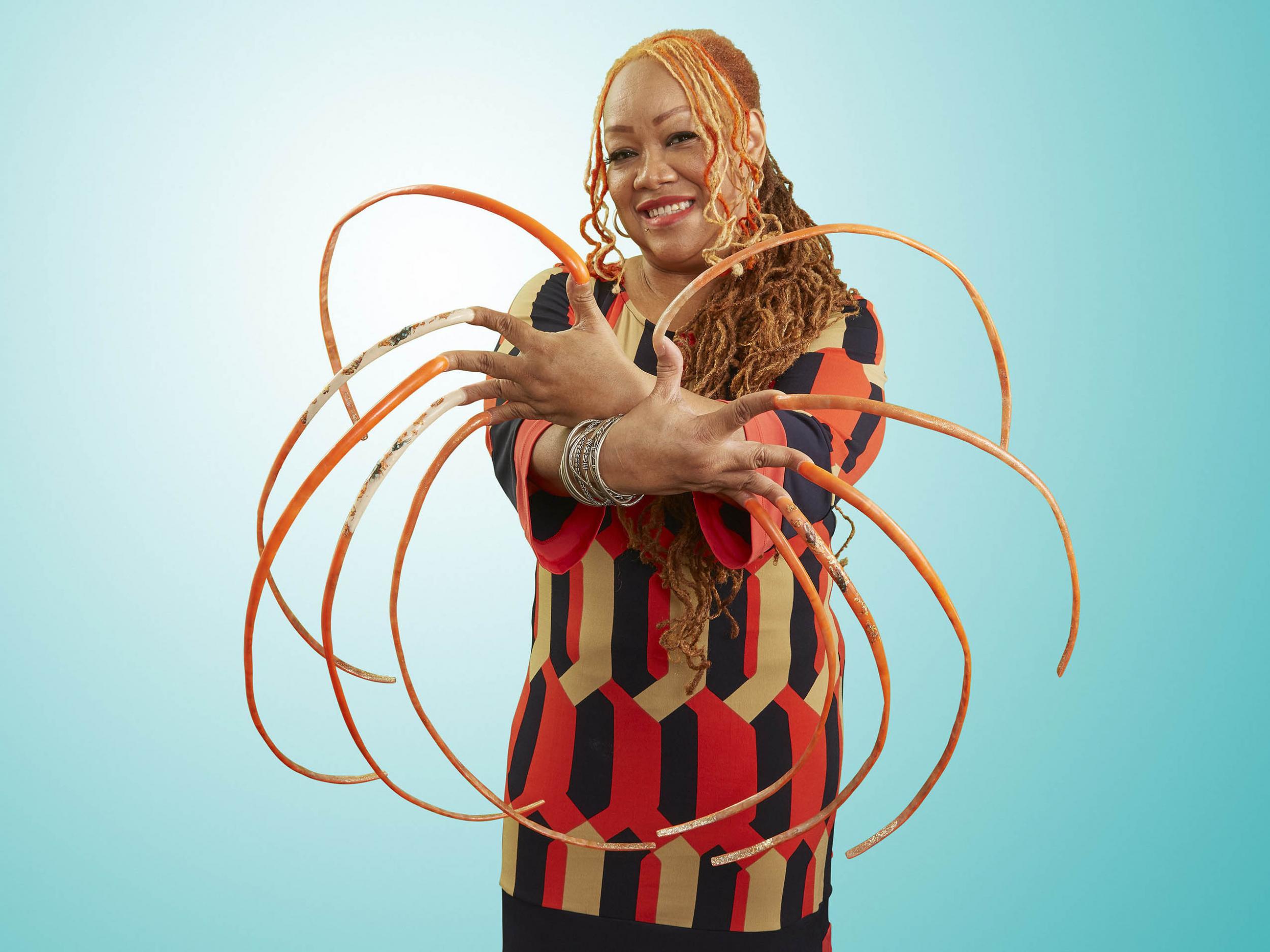 Ayanna Williams, who has the record for the Longest Fingernails in the latest edition of Guinness World Records (PA)