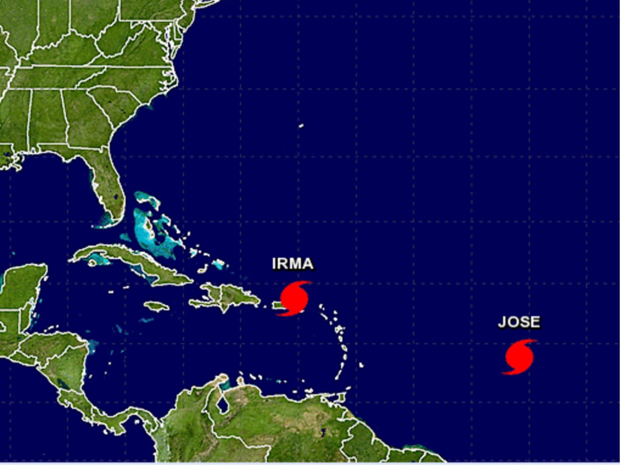 Hurricane Irma is followed by Hurricane Jose