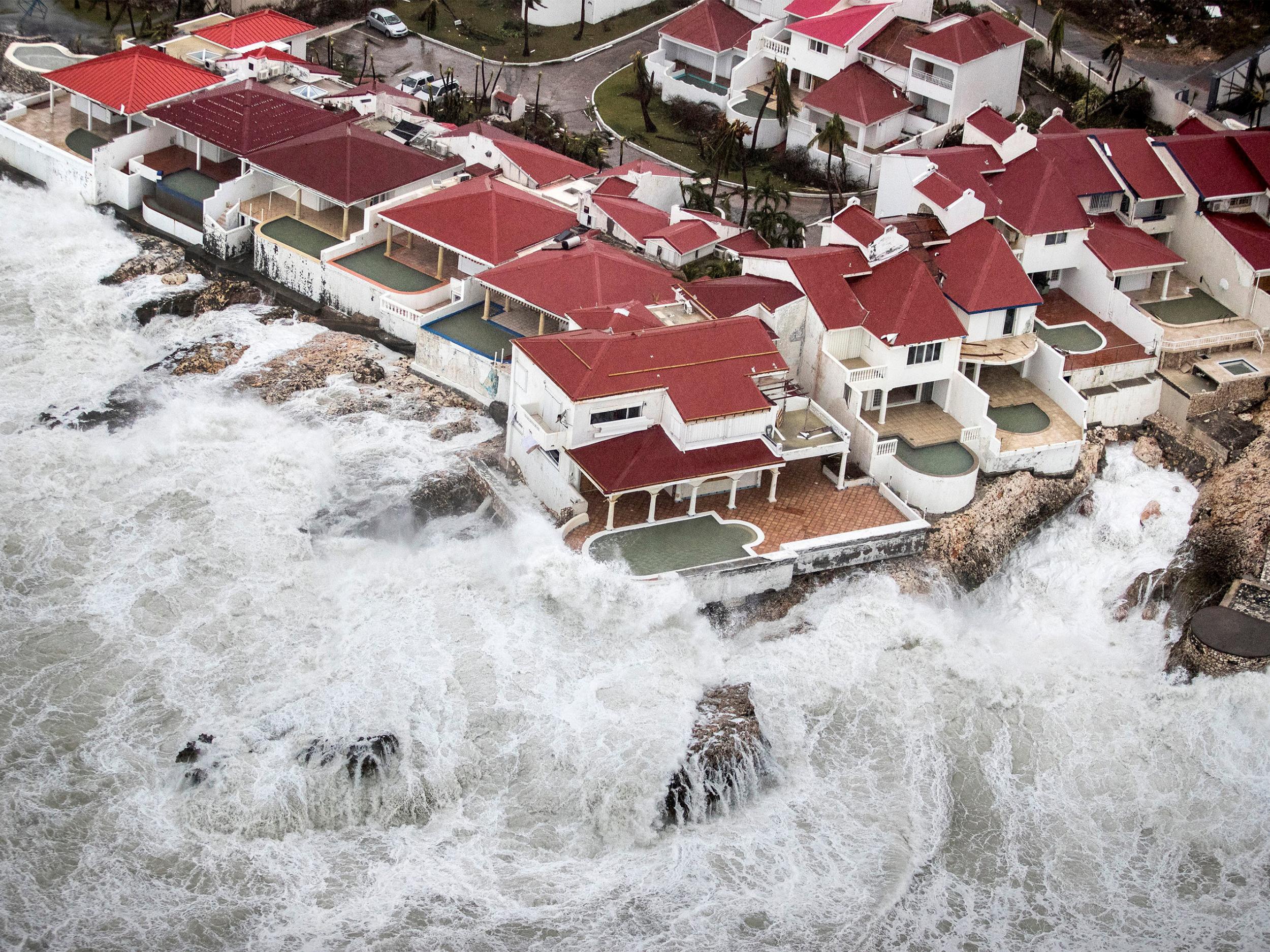 Saint Martin island in the Caribbean, which like many other islands has been devastated by Irma