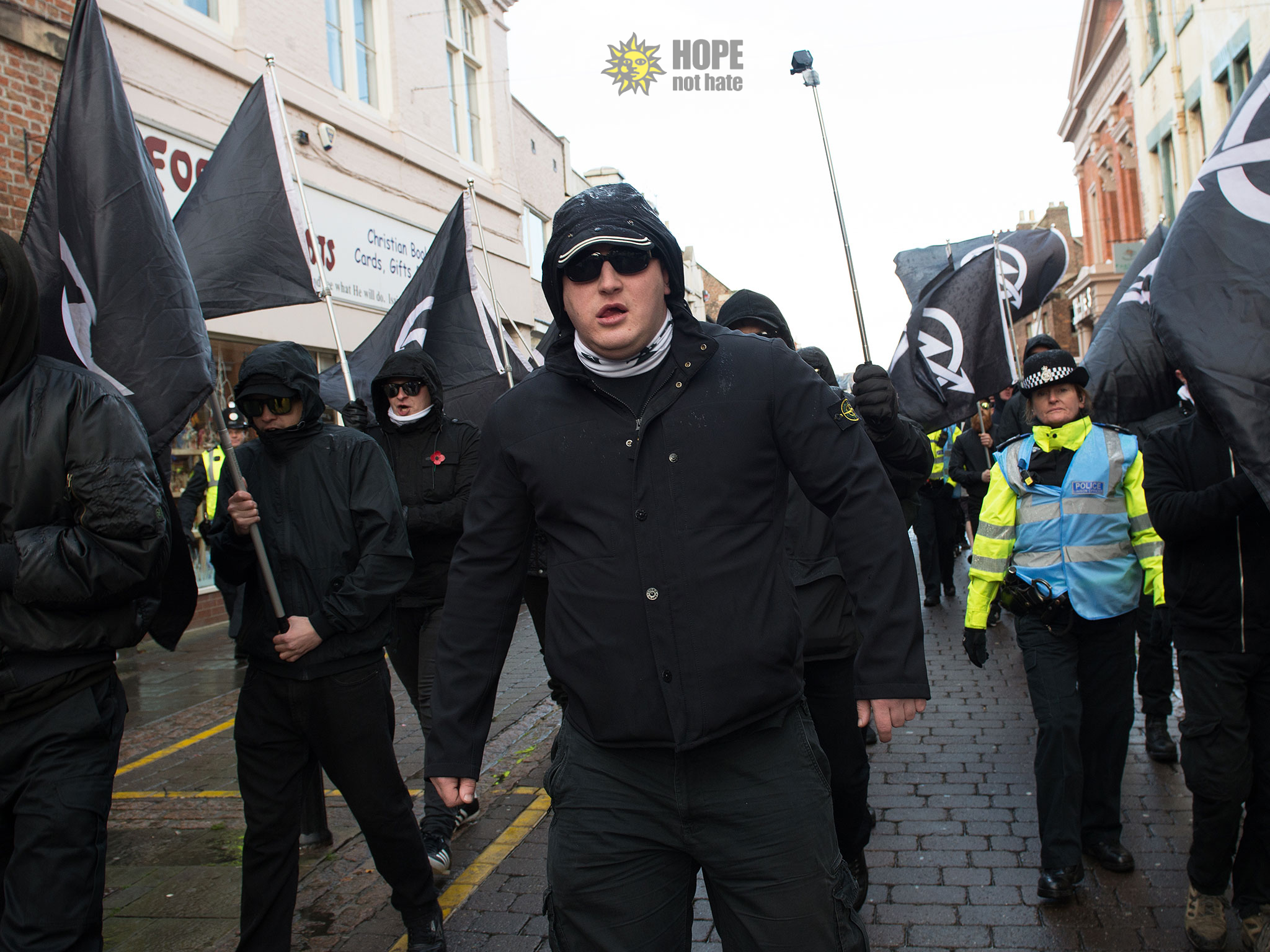 Members of National Action at a march in Darlington