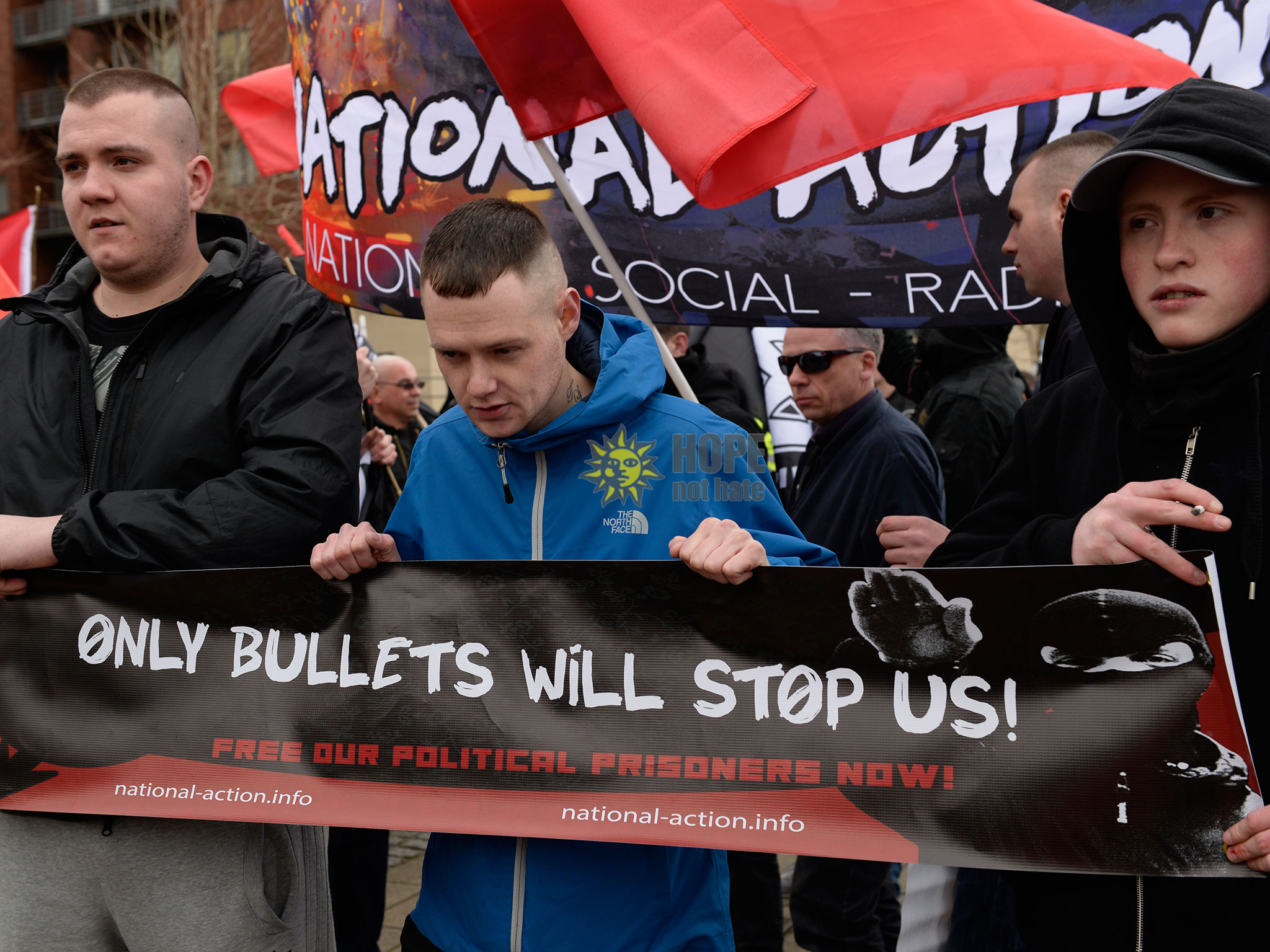 Members of National Action at the ‘White Man March’ in Newcastle in March 2015