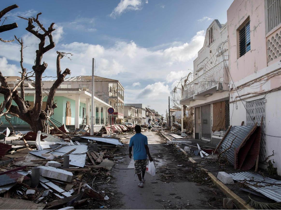 A street in St. Martin after Hurricane Irma. Residents spoke of a disintegration in law and order as survivors struggled in the face of severe food and water shortages