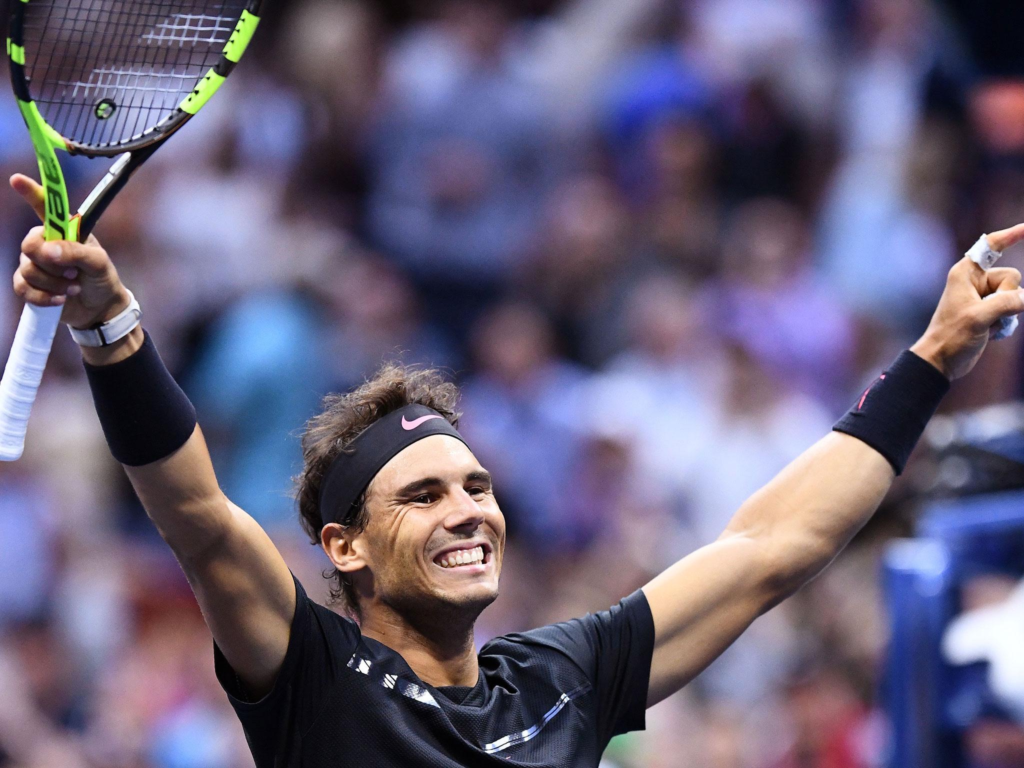 The Spaniard reacts after clinching victory in New York