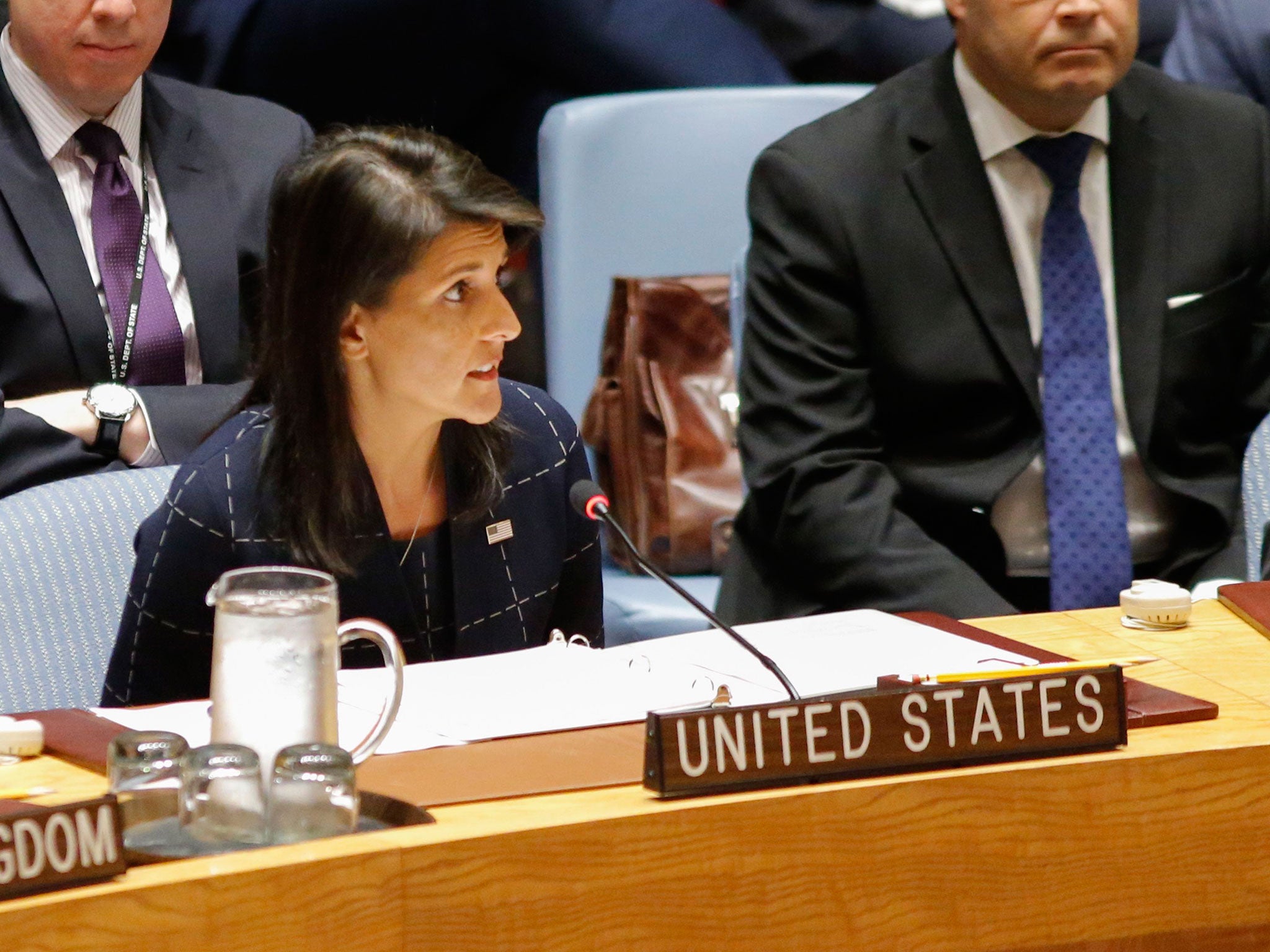 ‘We will never forget the lesson that those who have evil intentions must be confronted’ US Ambassador Nikki Haley said