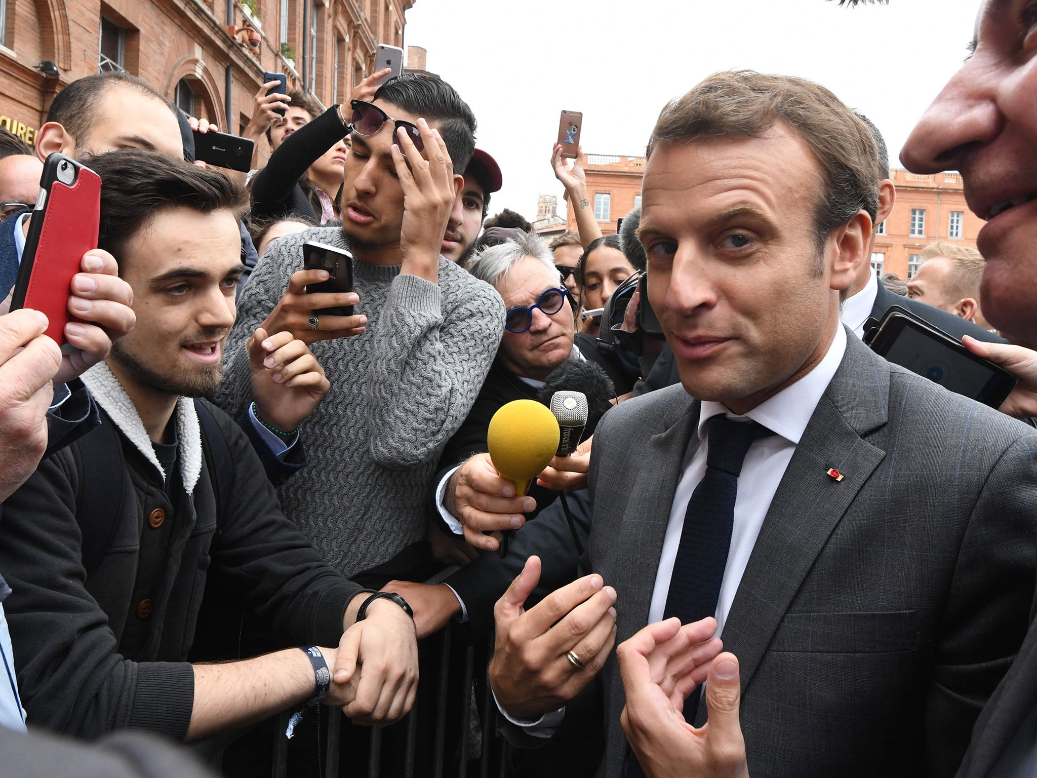 The strikes come amid a rapid fall in the French President’s popularity (AFP/Getty)