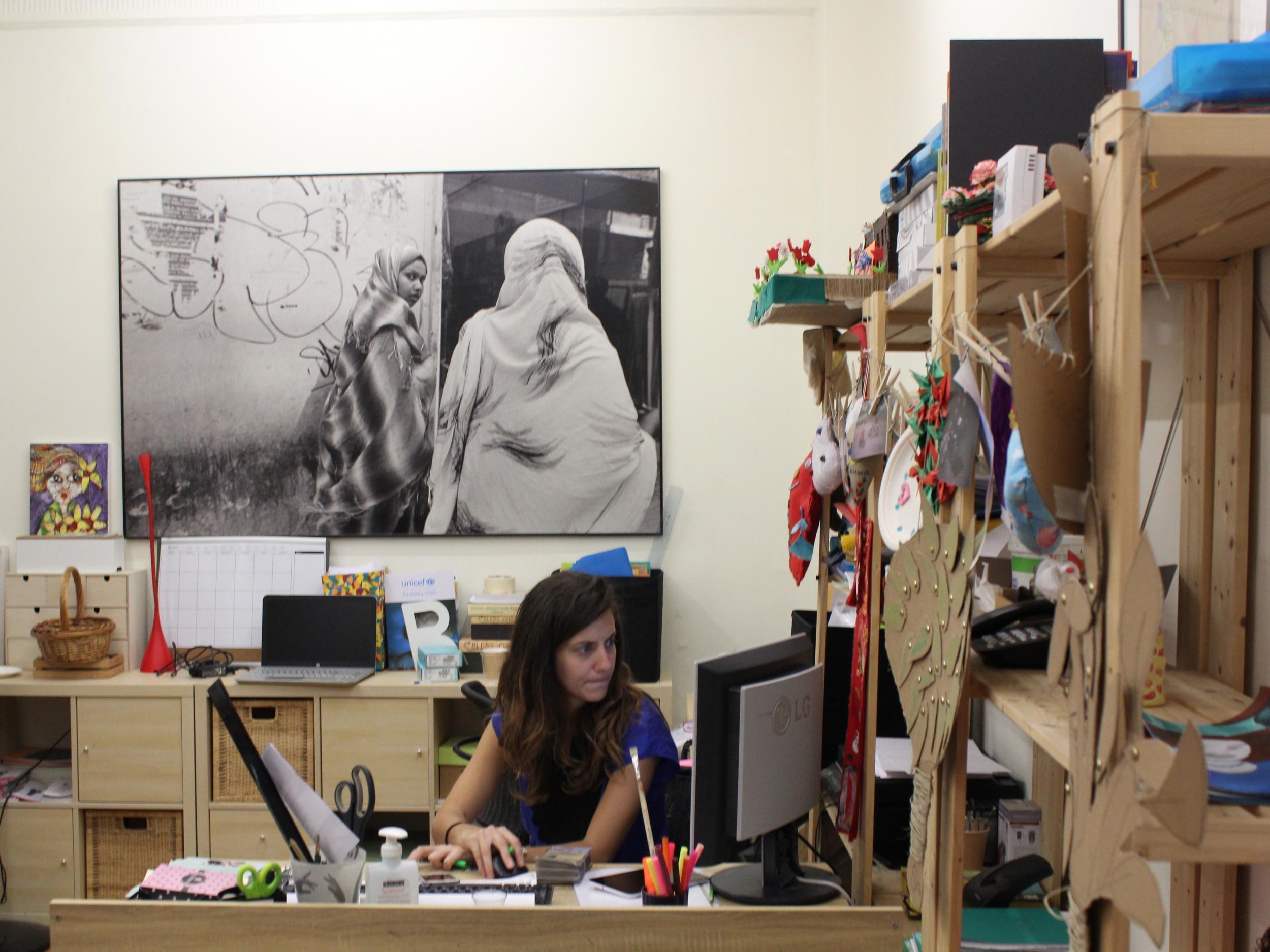 Melissa Foundation staff member Andrea Borja helps to run the project set up to empower women