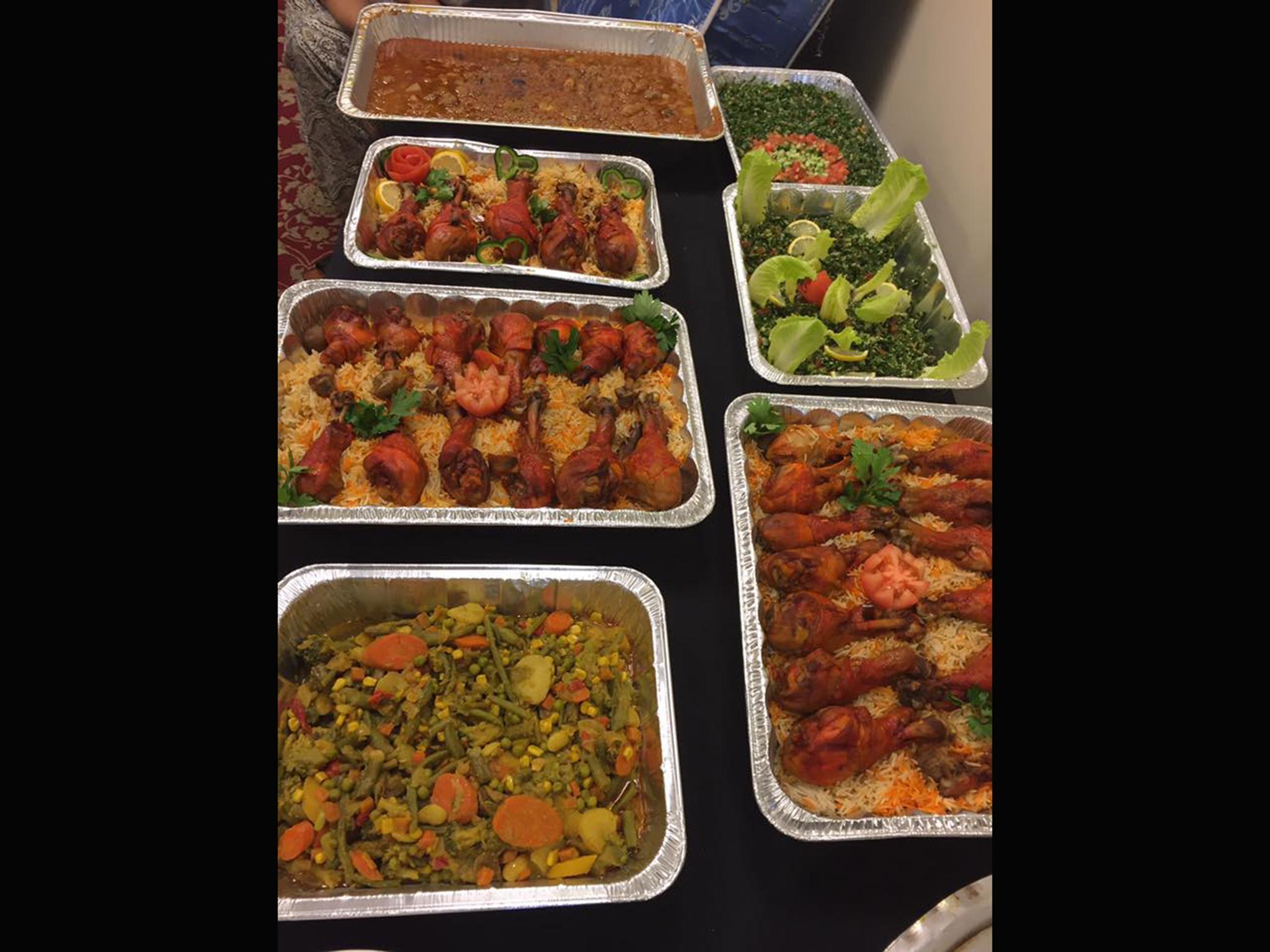 Some of the Middle Eastern dishes that were given to evacuees