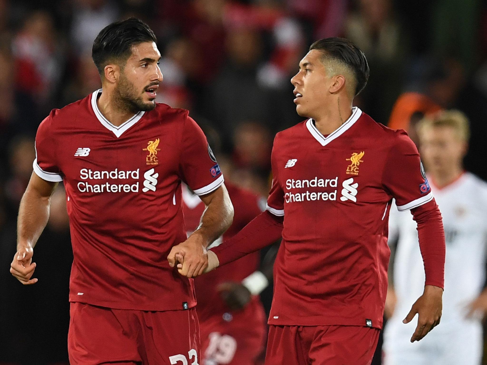 &#13;
Firmino drew Liverpool level after Ben Yedder's opener &#13;