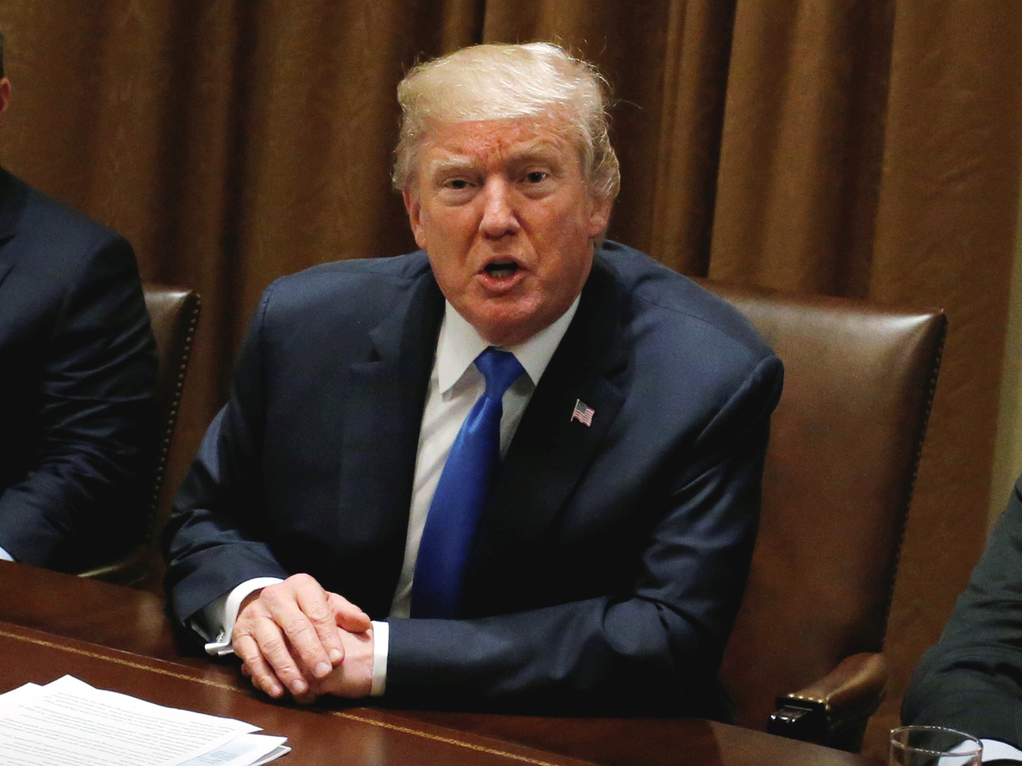 President Donald Trump meets with a bipartisan group of members of Congress before his encounter with Chuck Schumer and Nancy Pelosi