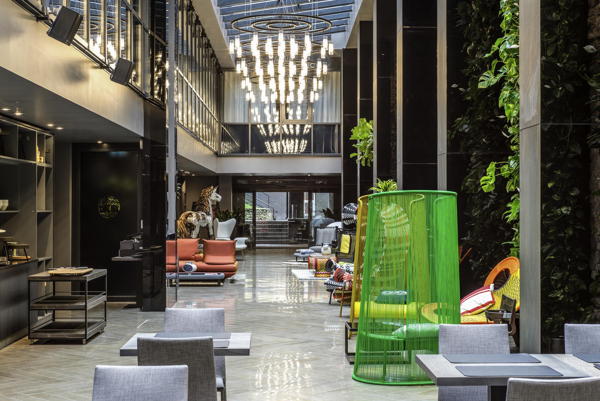 Minimalism gives way to eccentricity in the lobby