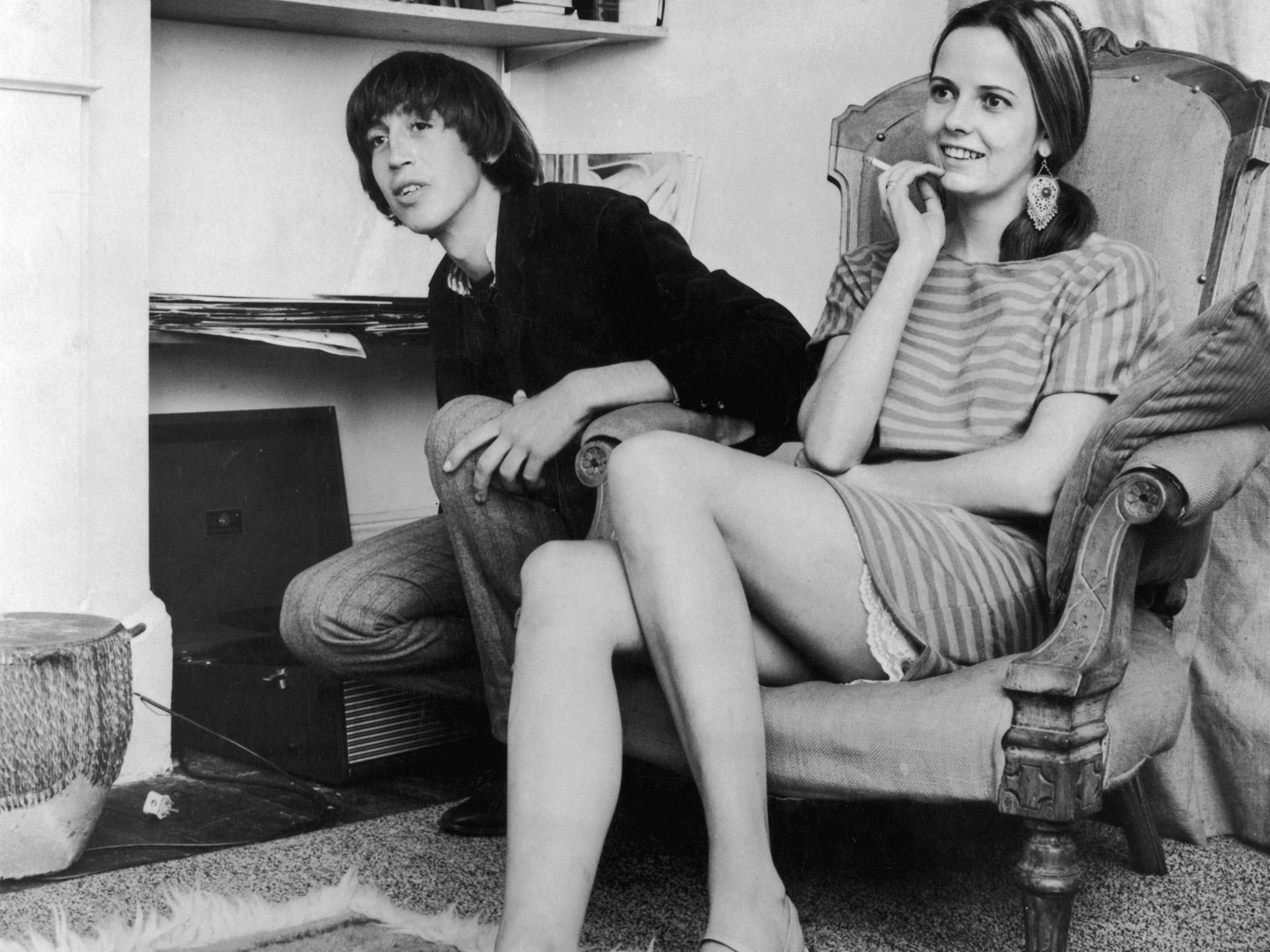 Australian journalist Richard Neville, central editor of Oz magazine, with his girlfriend Louise Ferrier in London in September 1966