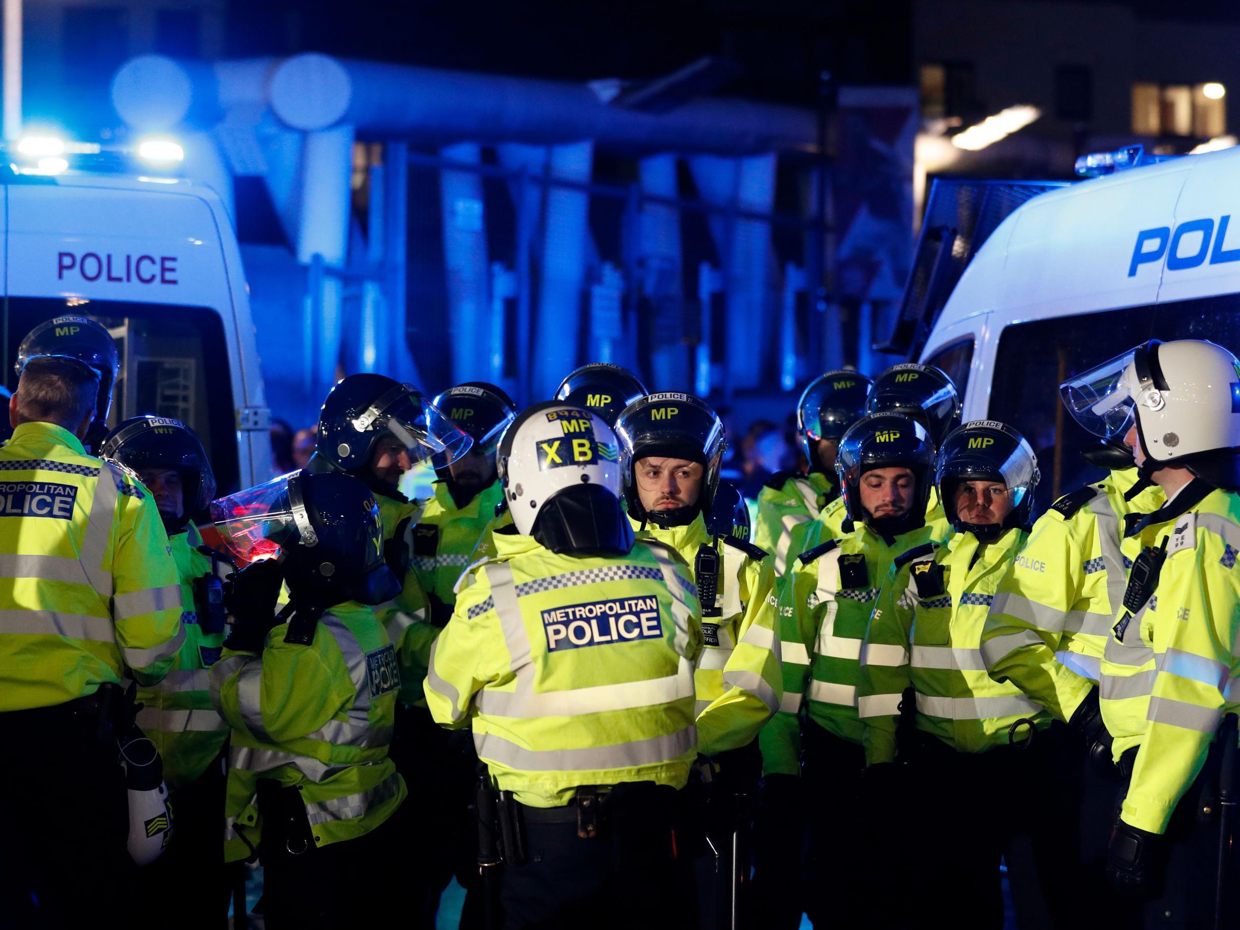 Riot police were brought in to deal with the disorder