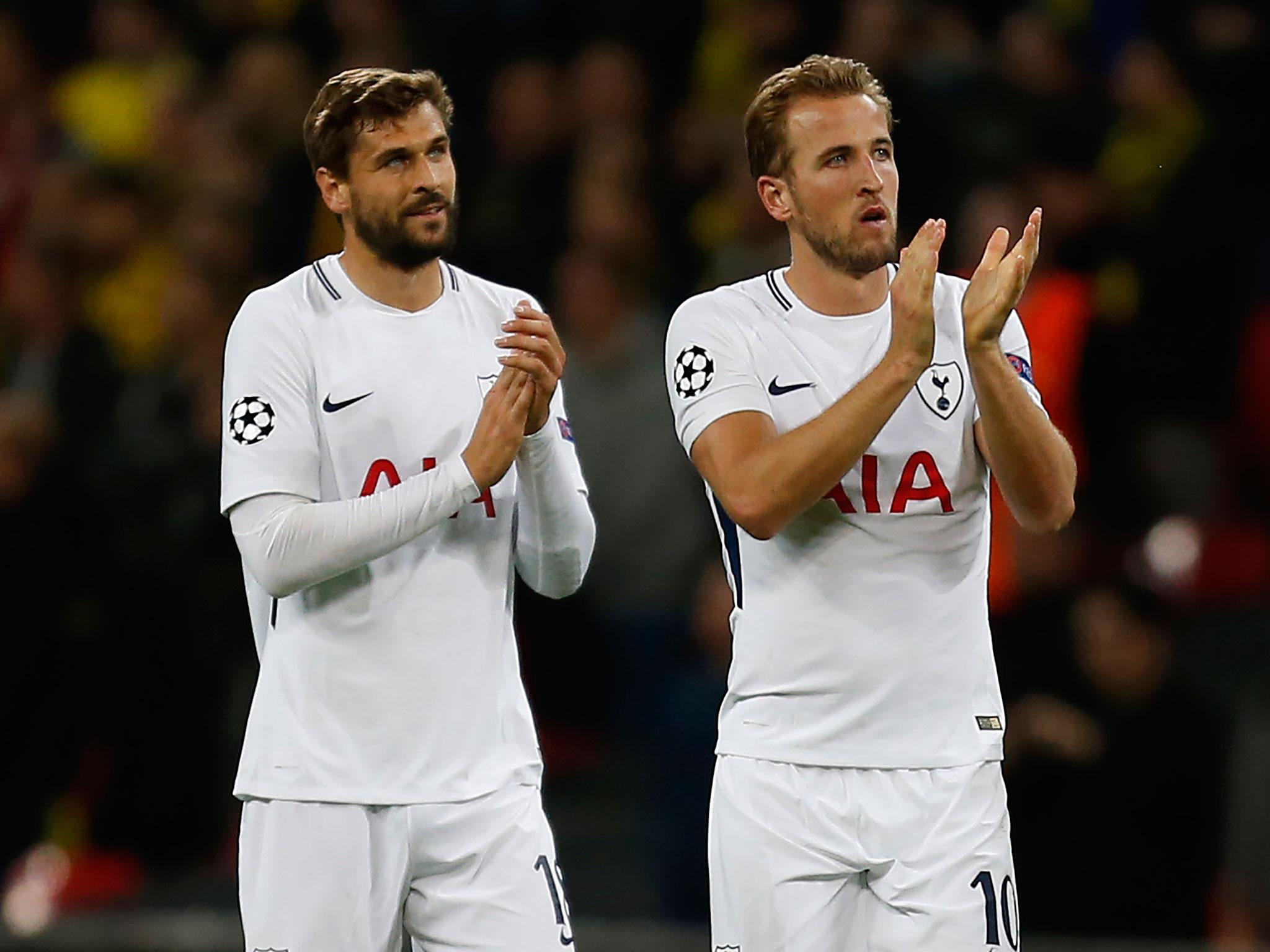 The two strikers together after Tottenham's Wembley victory