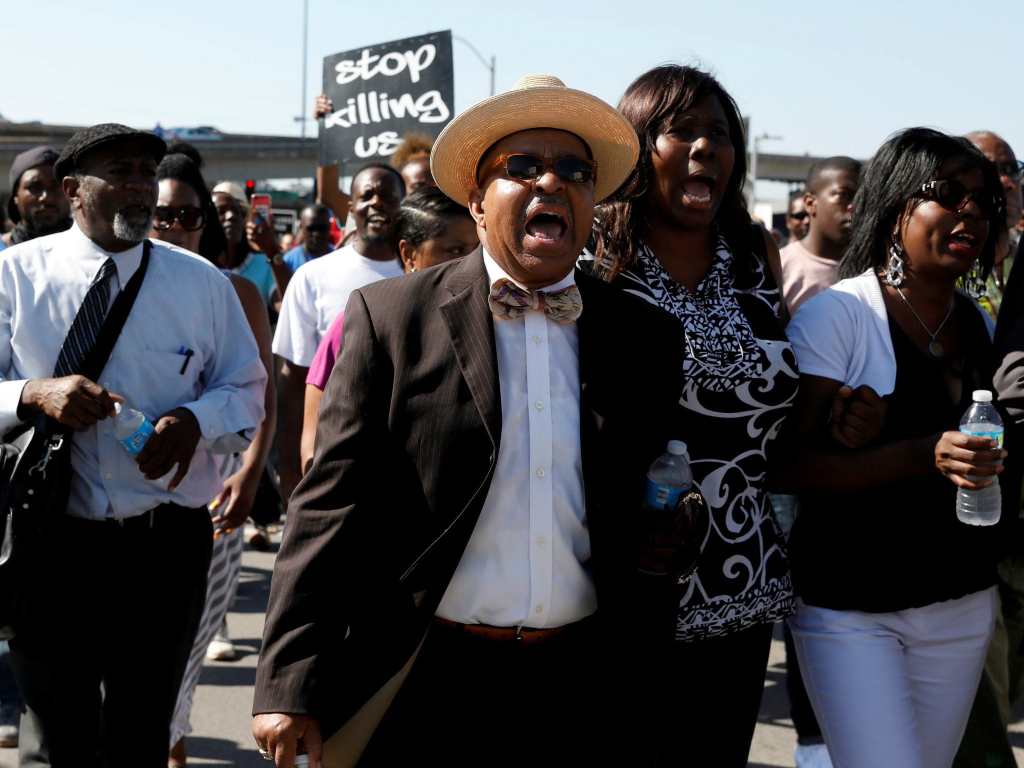 Protesters march after the not guilty verdict in the murder trial of Jason Stockley,