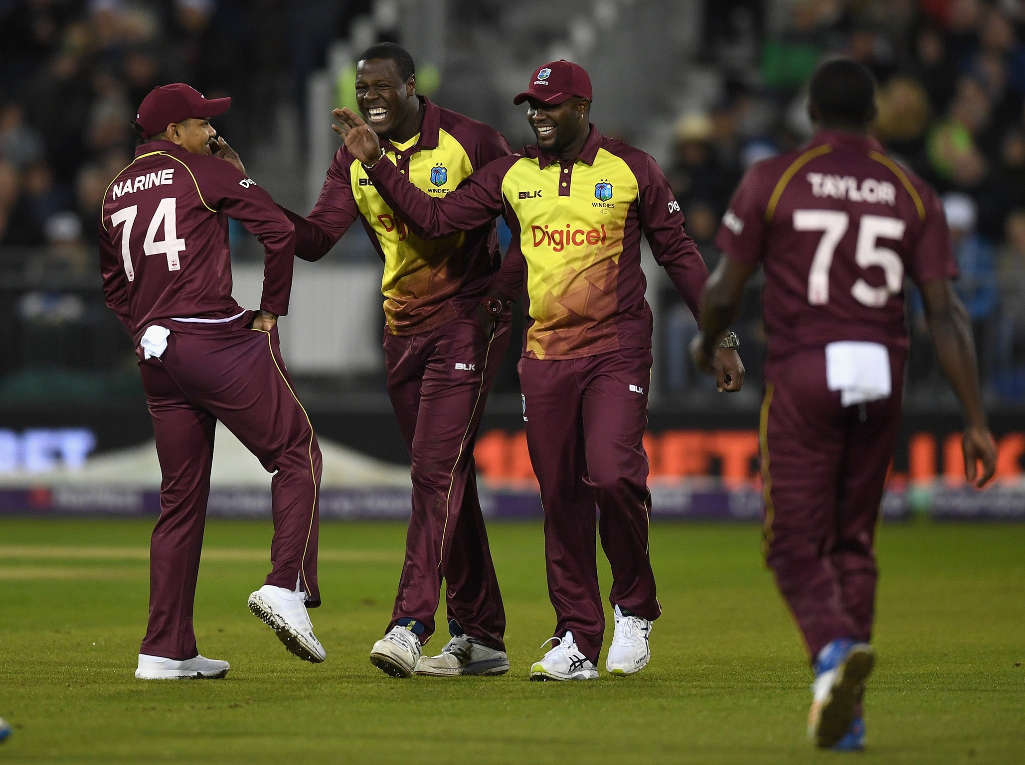 The West Indies celebrate their victory