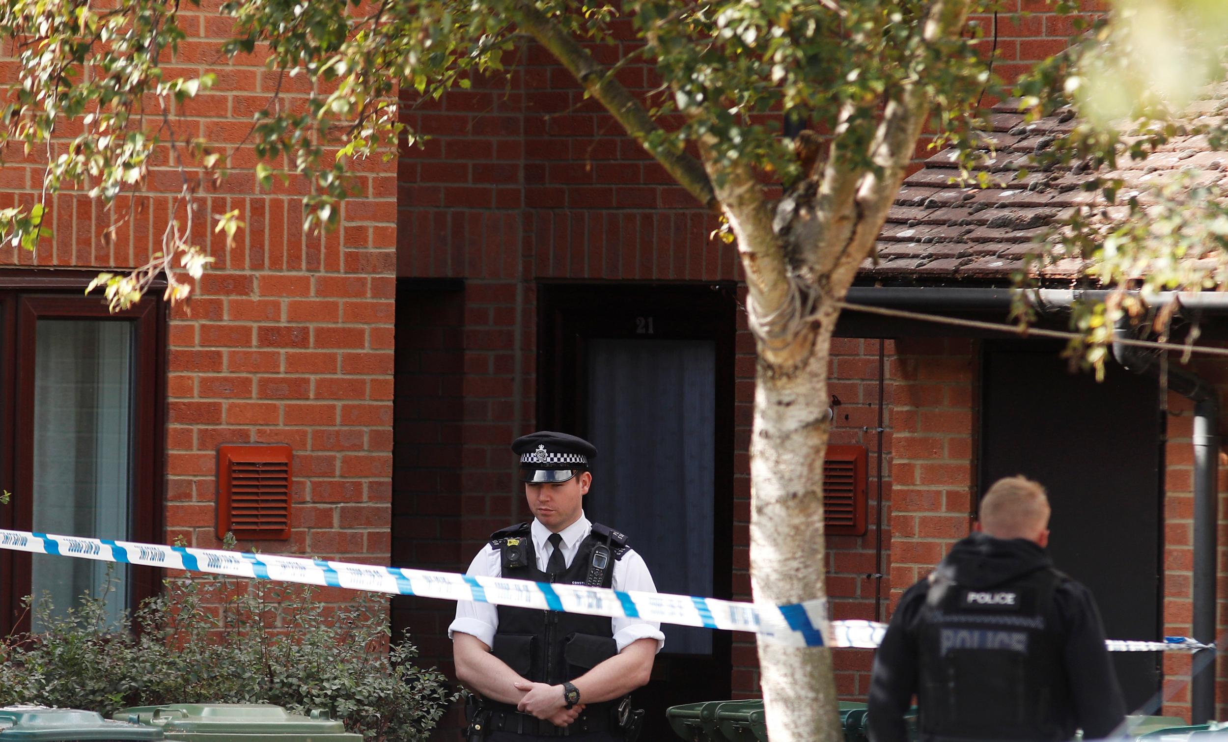 Police had earlier searched a property in Sunbury-on-Thames, Surrey