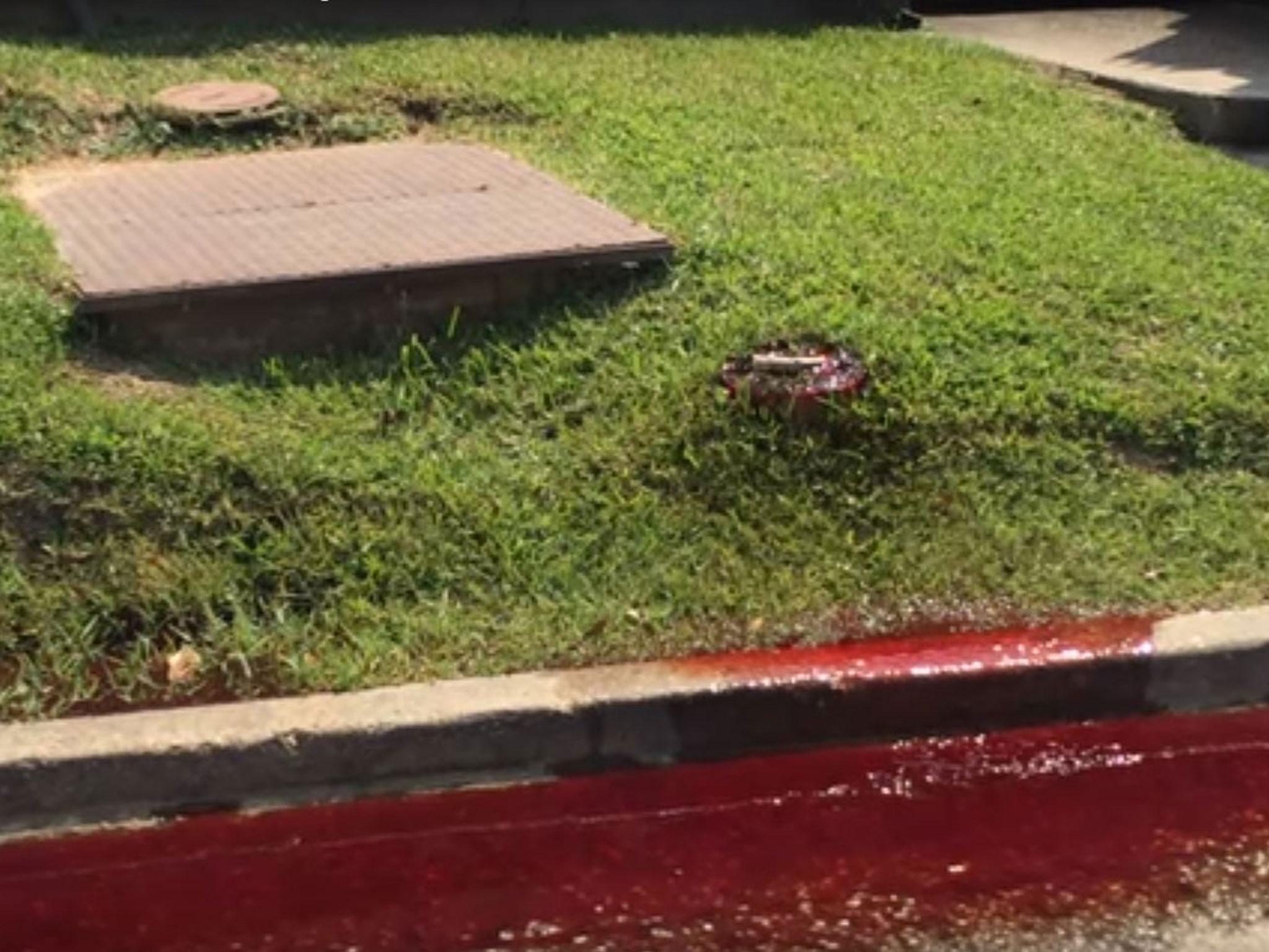 The mix of blood and formaldehyde seeped onto the street for about 20 minutes