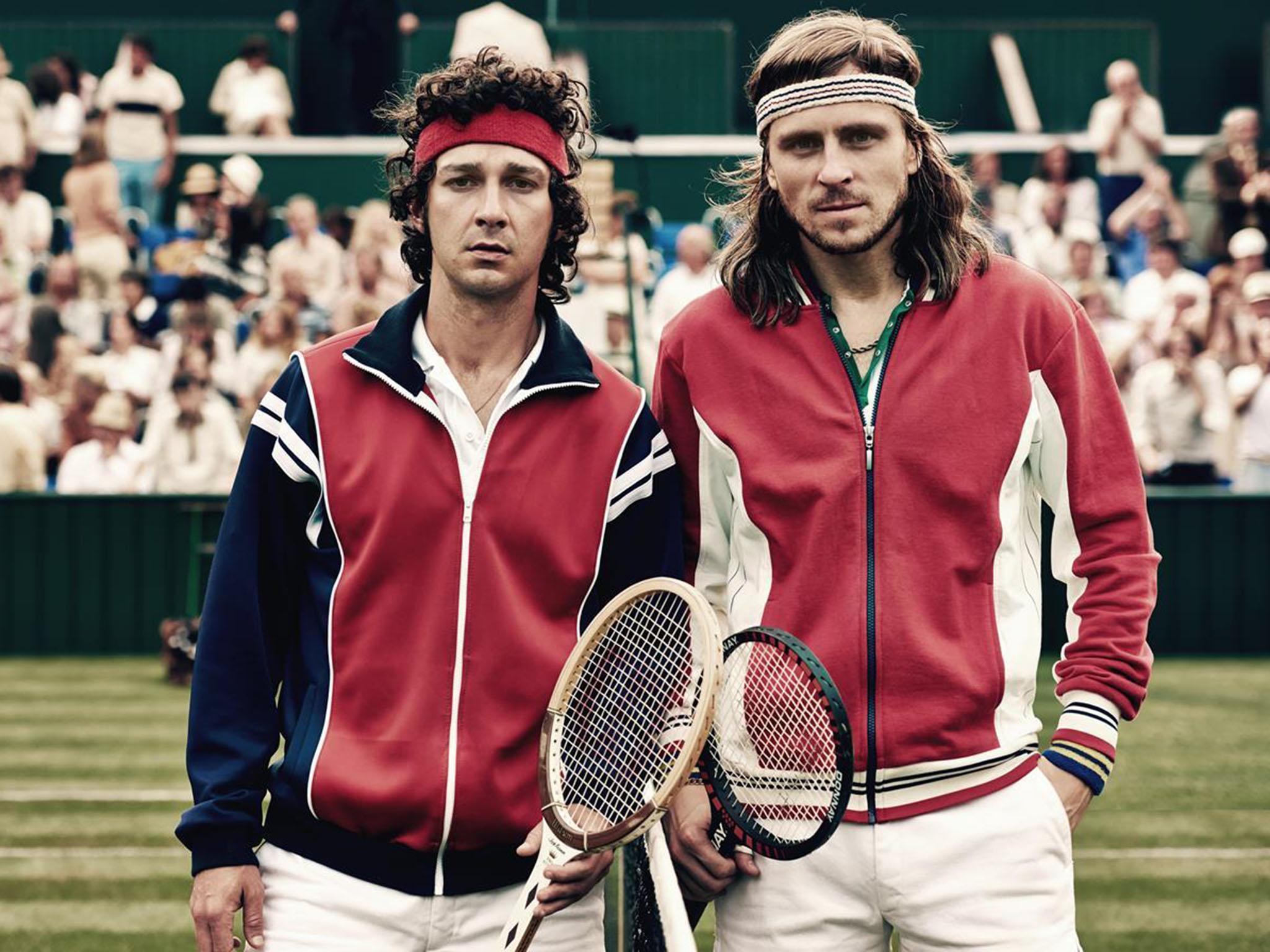 LaBeouf (left) as McEnroe and Gudnason as Borg in the biopic