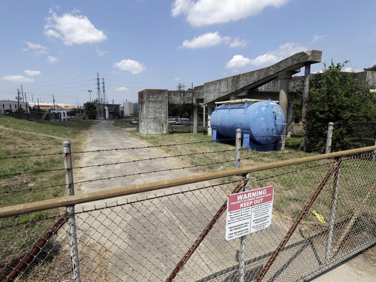 The US Oil Recovery Superfund site in Houston where three toxic waste tanks were flooded by Harvey