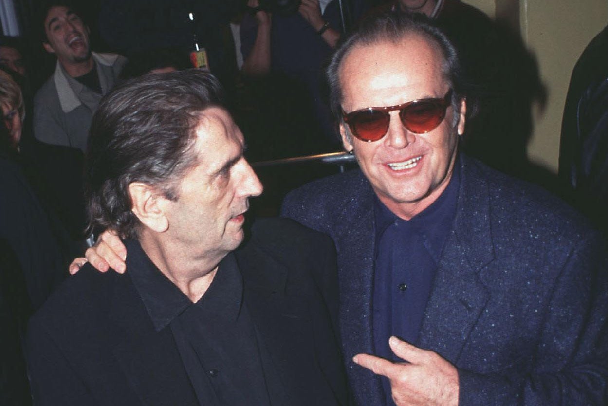 Stanton with Jack Nicholson, his one-time roommate, in 1997