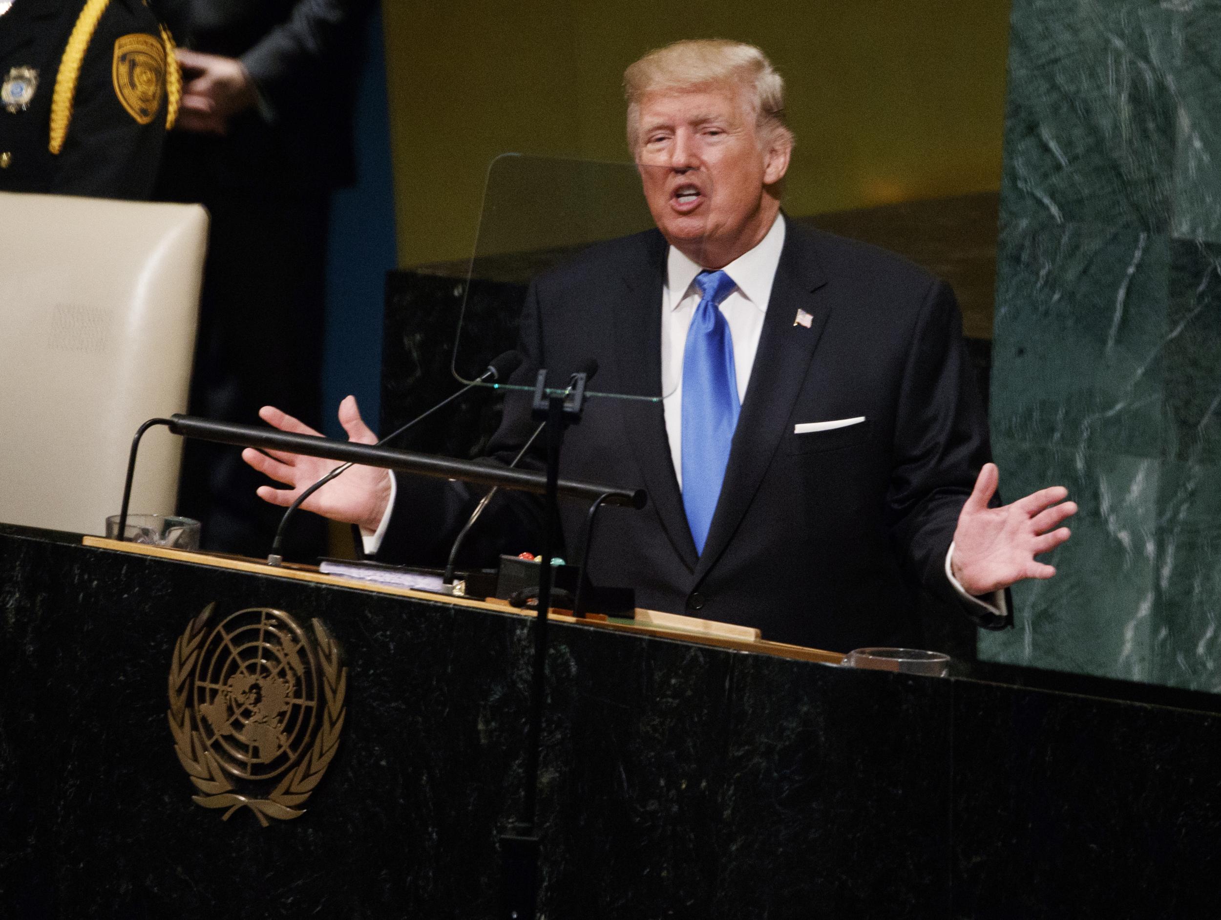 The President made the remarks during his first major speech to the United Nations General Assembly