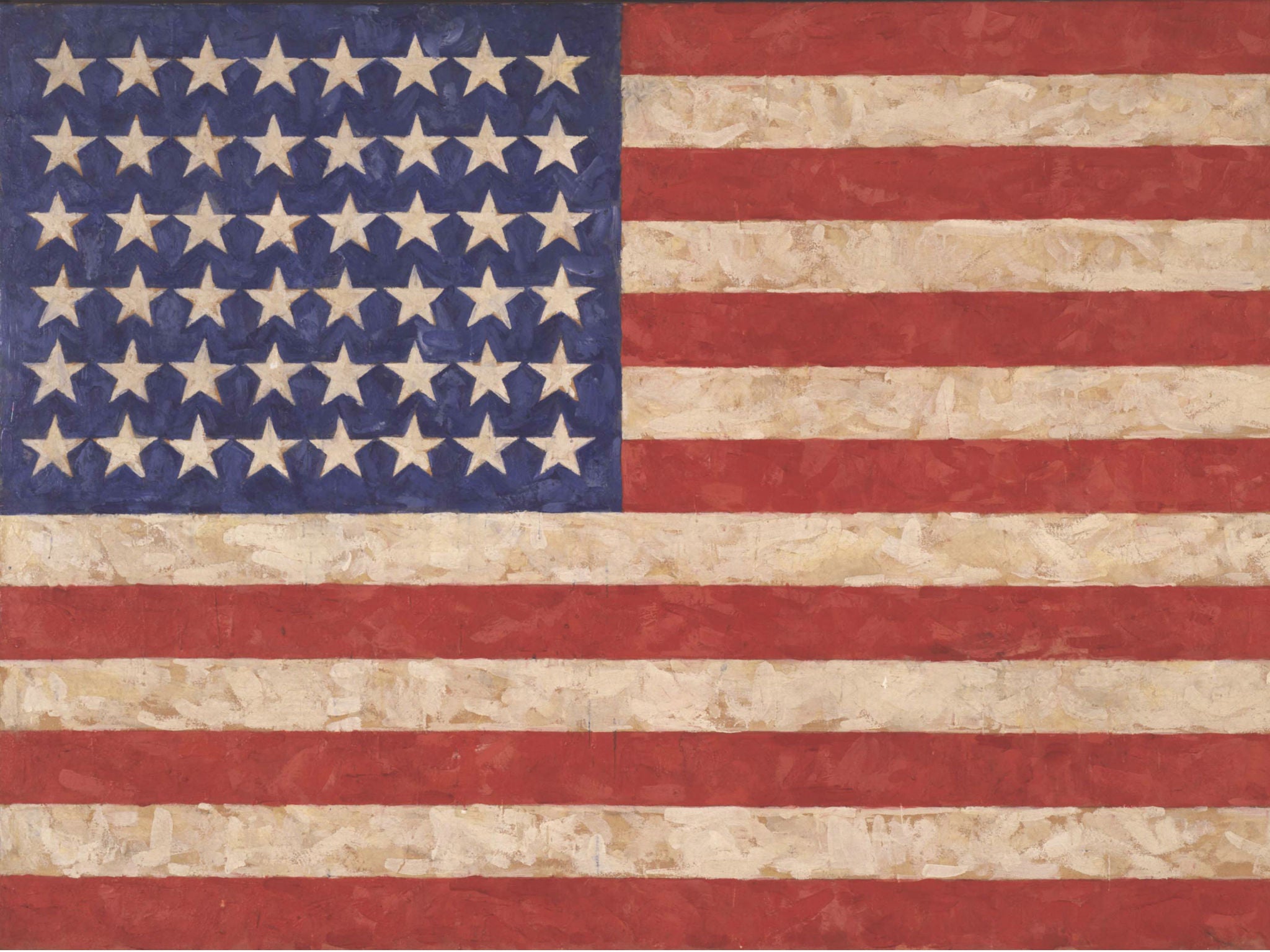 Jasper Johns, 'Flag', 1958. Encaustic on canvas