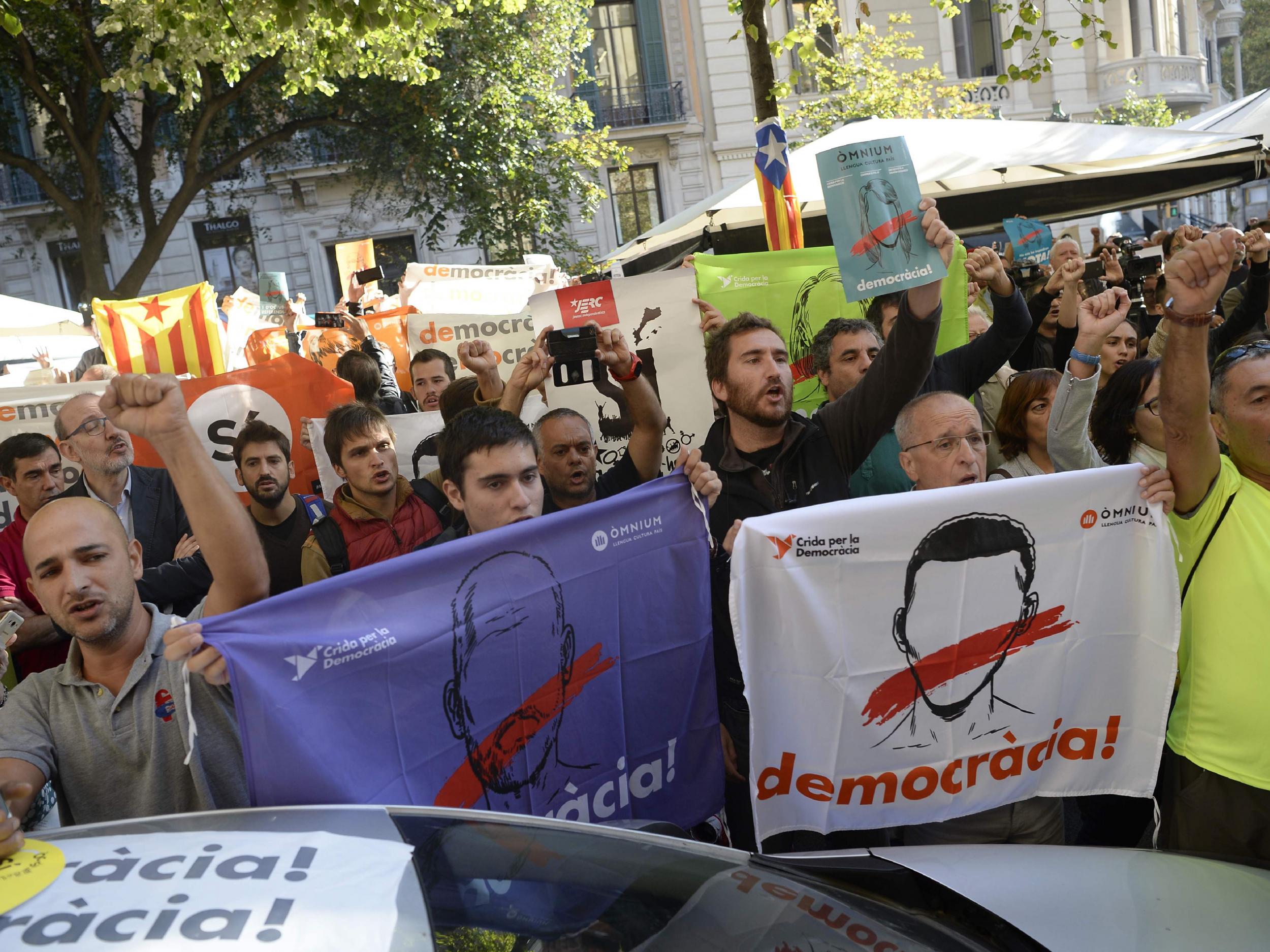 Thousands took to streets across Spain to protest against a crackdown on separatists