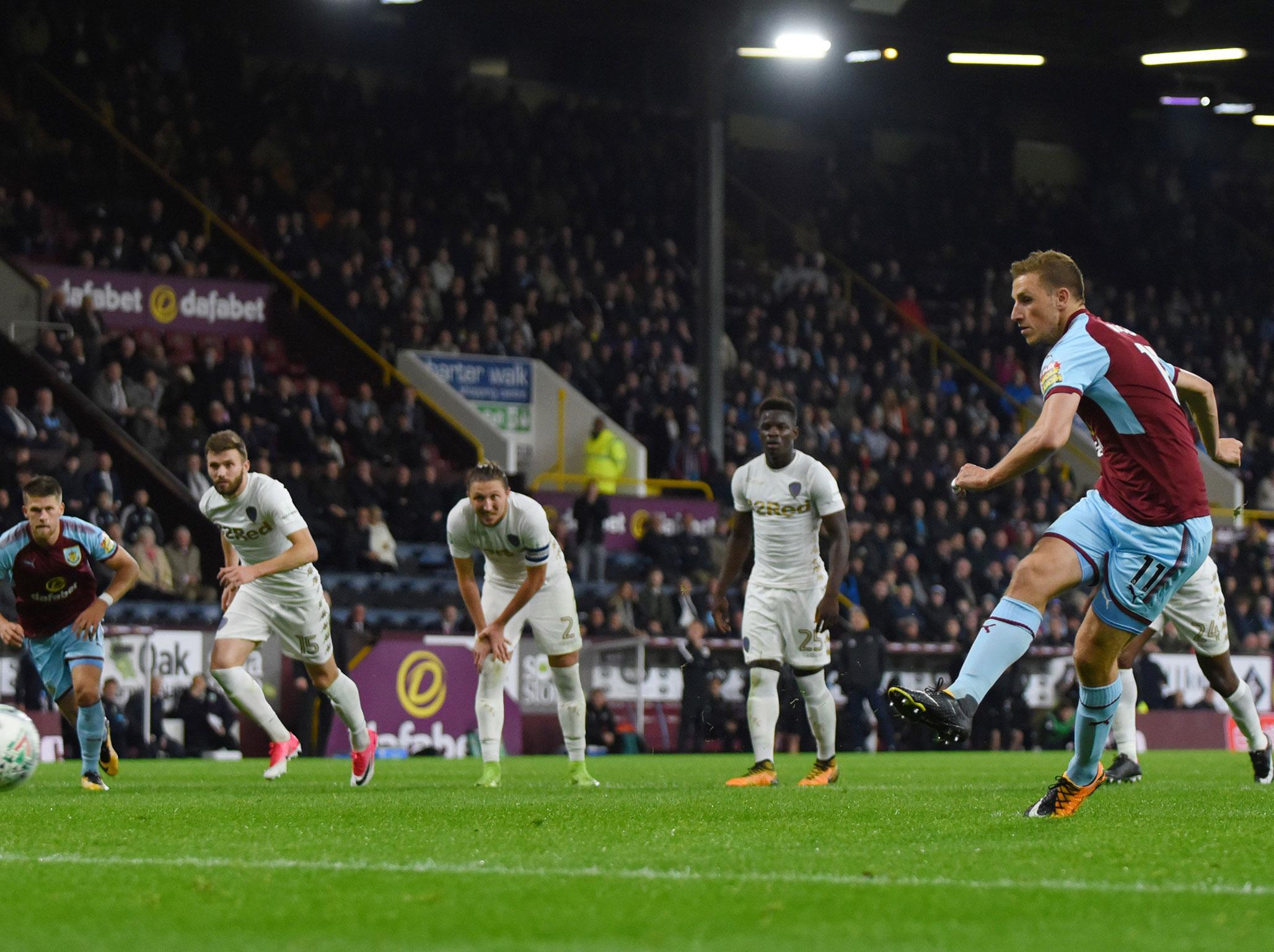 &#13;
Wood scored the equaliser from the spot against his former side &#13;