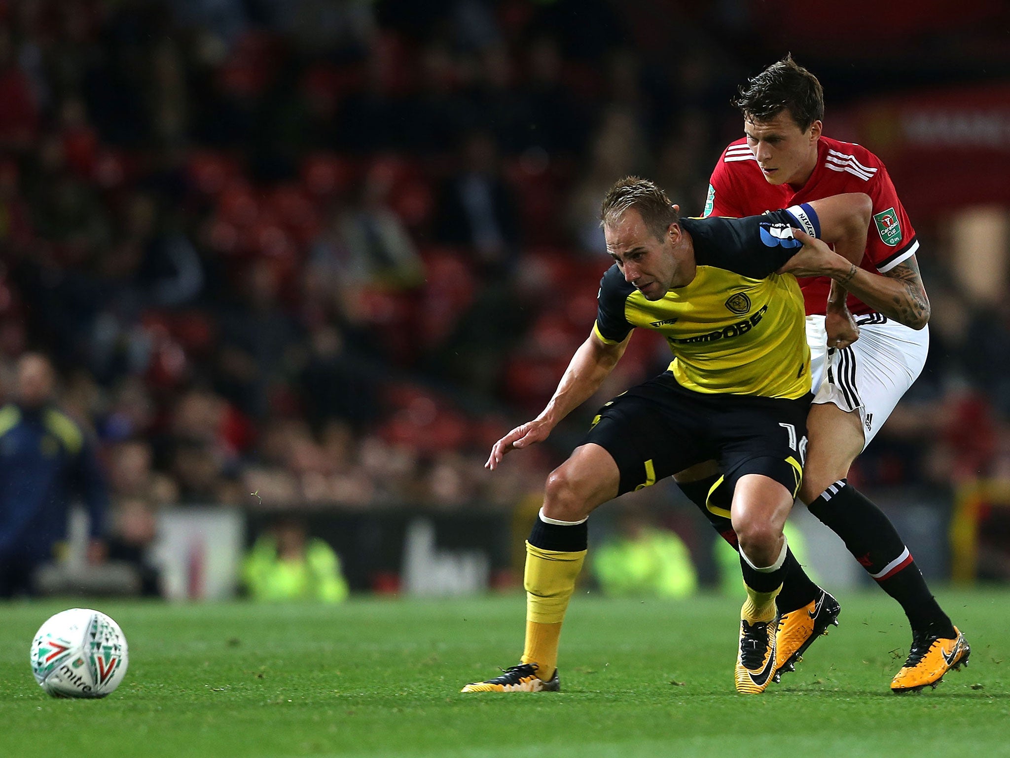 Victor Lindelof in action for United