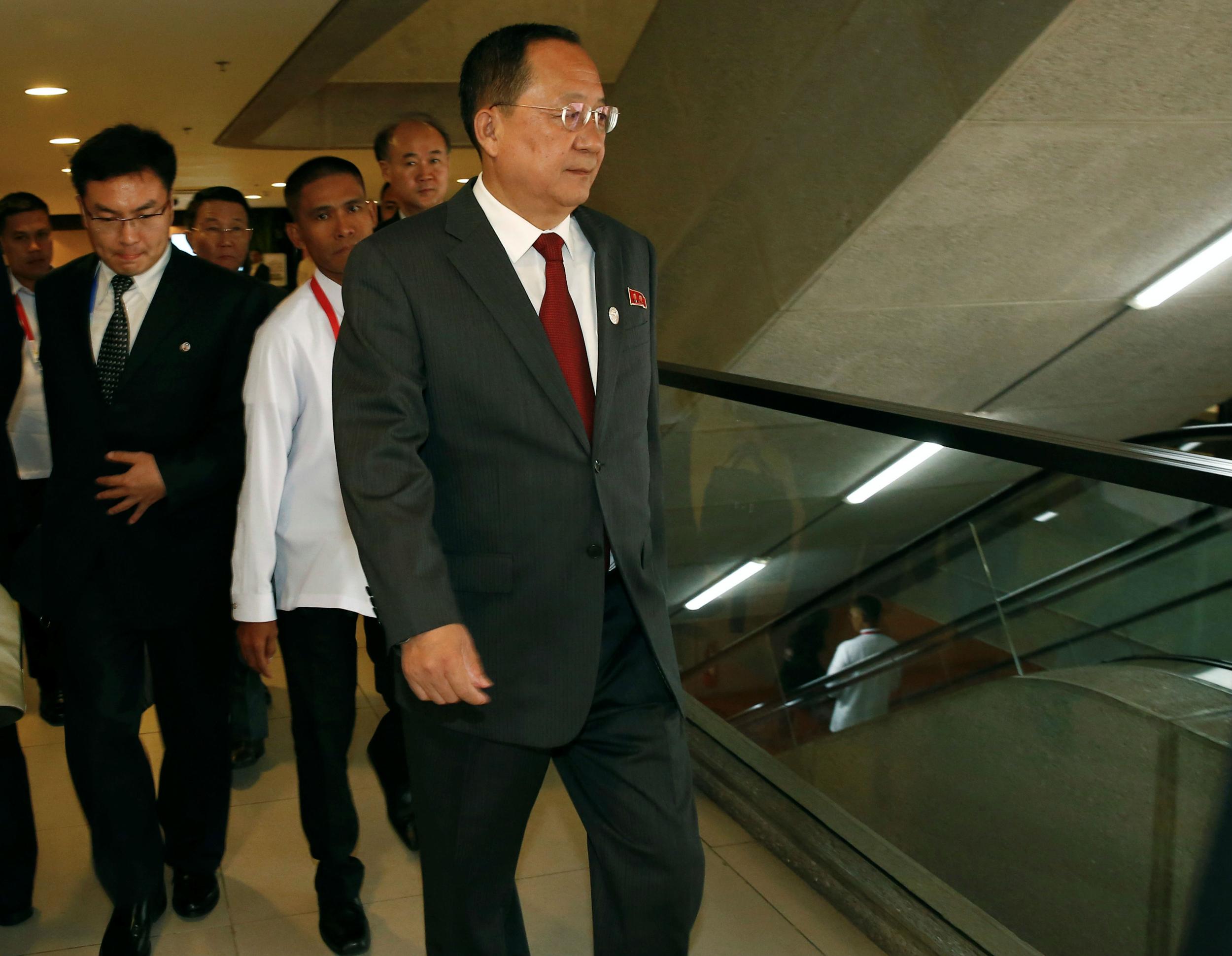 North Korean Foreign Minister Ri Yong-ho, seen here in Manila, Philippines on August 7, 2017, had harsh words for Donald Trump