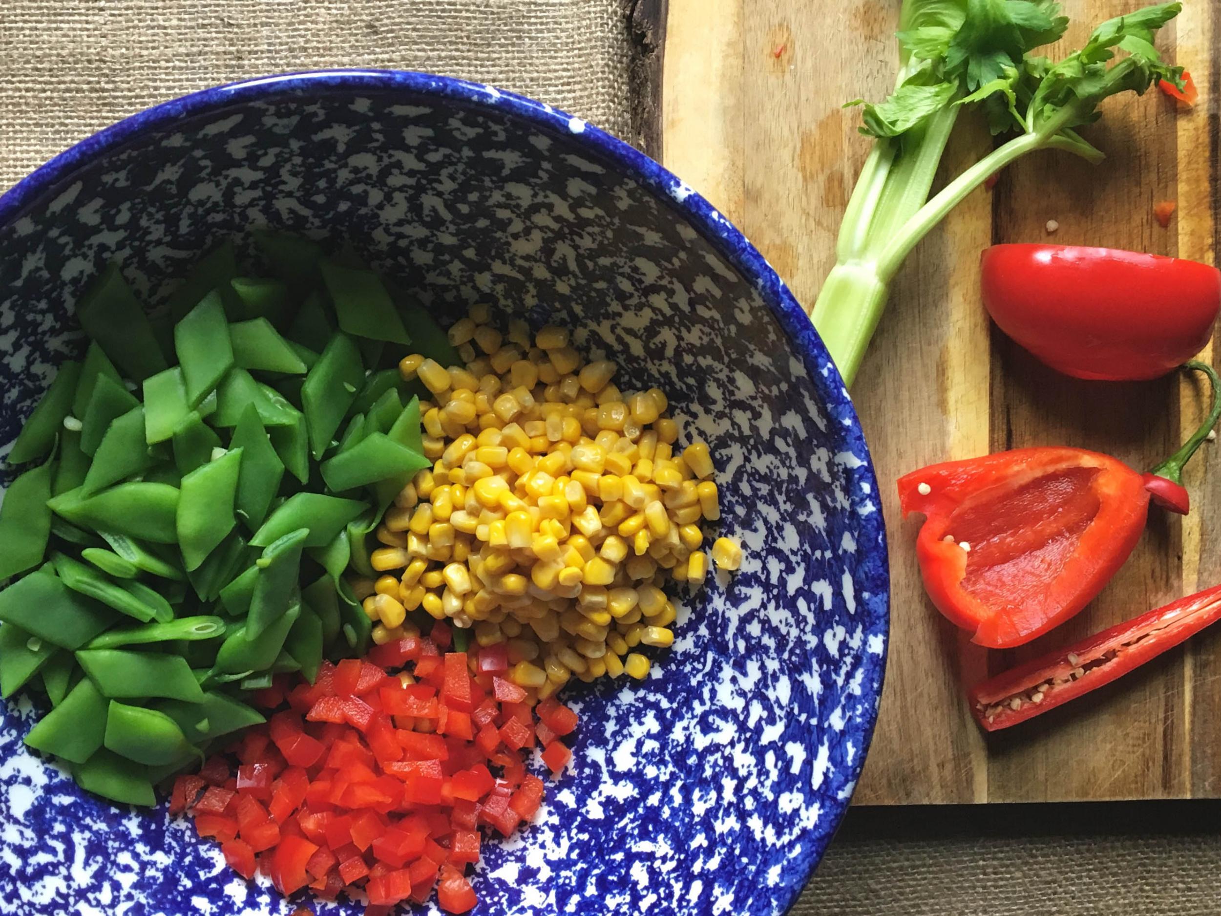 Based on an American-style chow-chow – the term used for pickled vegetables served as a condiment – it gets its yellow colour from a generous dash of turmeric