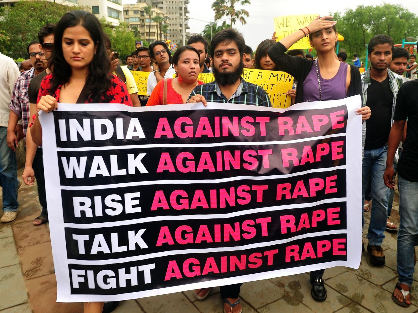 Protesters called for authorities to take action against sexual violence