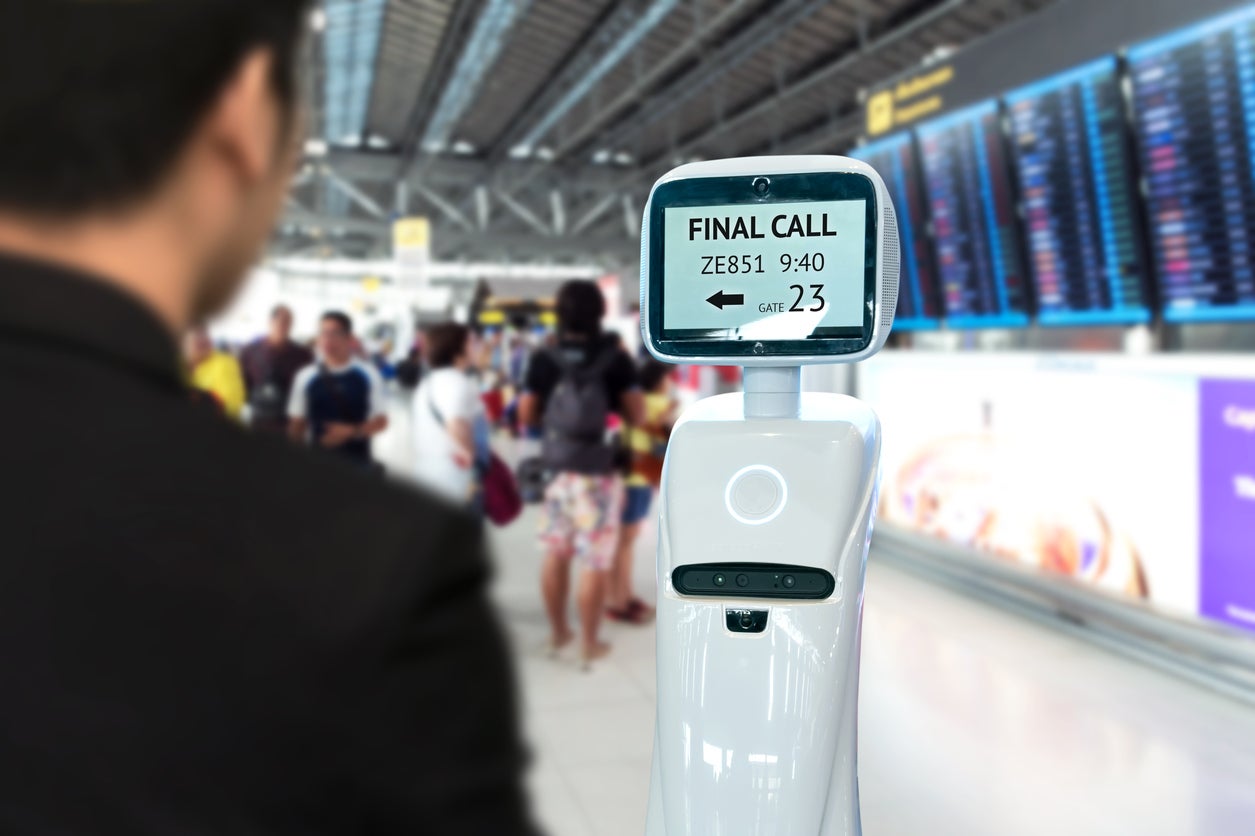 Robots are already being used at some airports for queue management (Getty/iStockphoto)