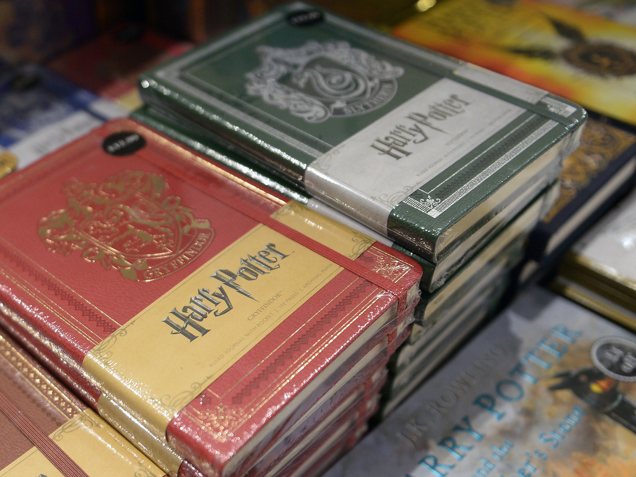 Special edition 20th anniversary edition Harry Potter books are displayed for sale in a book store in Edinburgh, Scotland