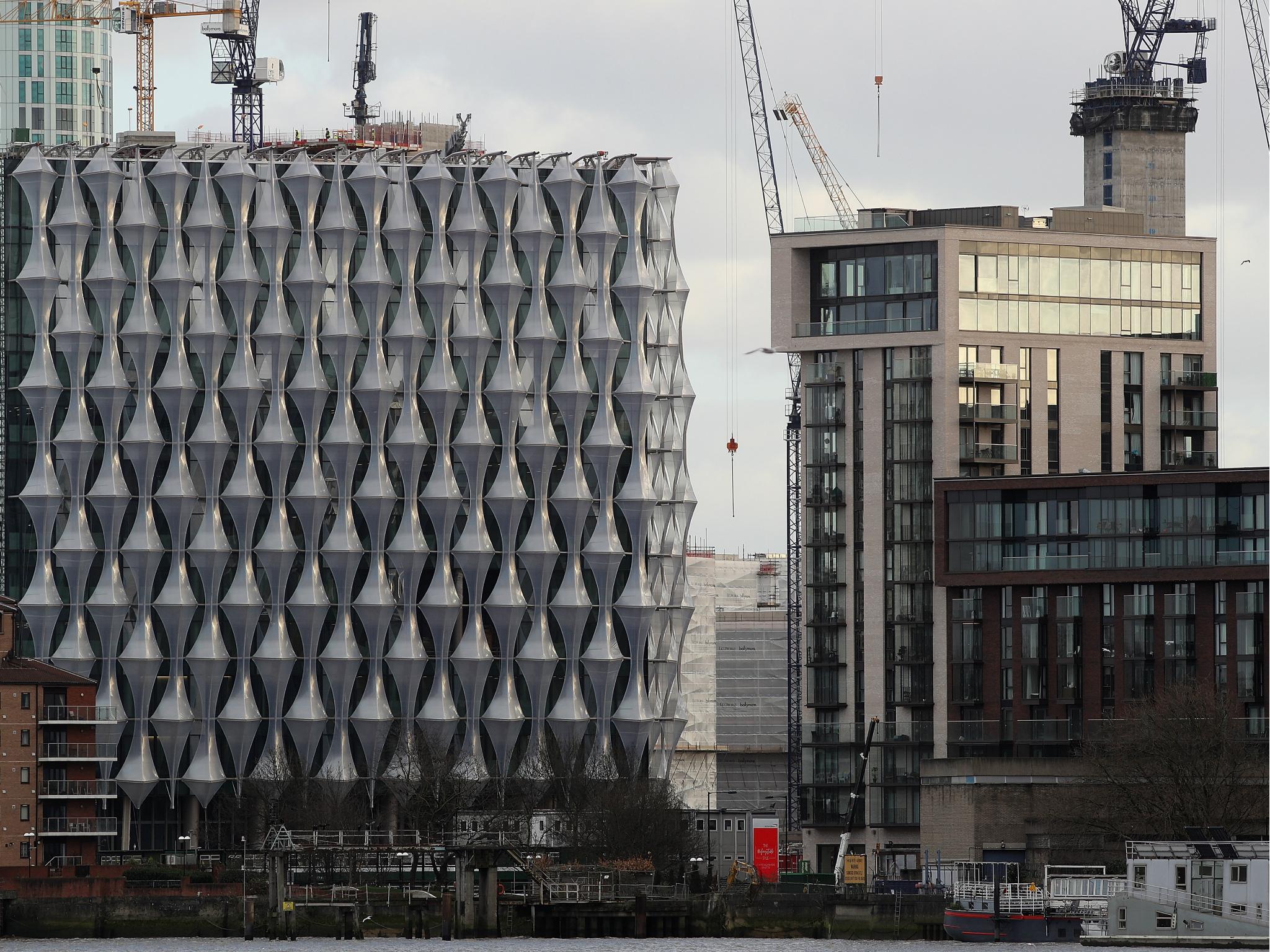 Construction continues at the site of a new diplomatic quarter along the Thames (Getty)