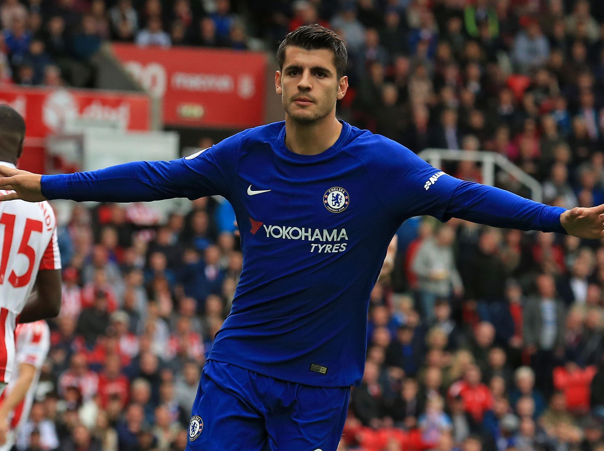 &#13;
Alvaro Morata was sensational against Stoke &#13;