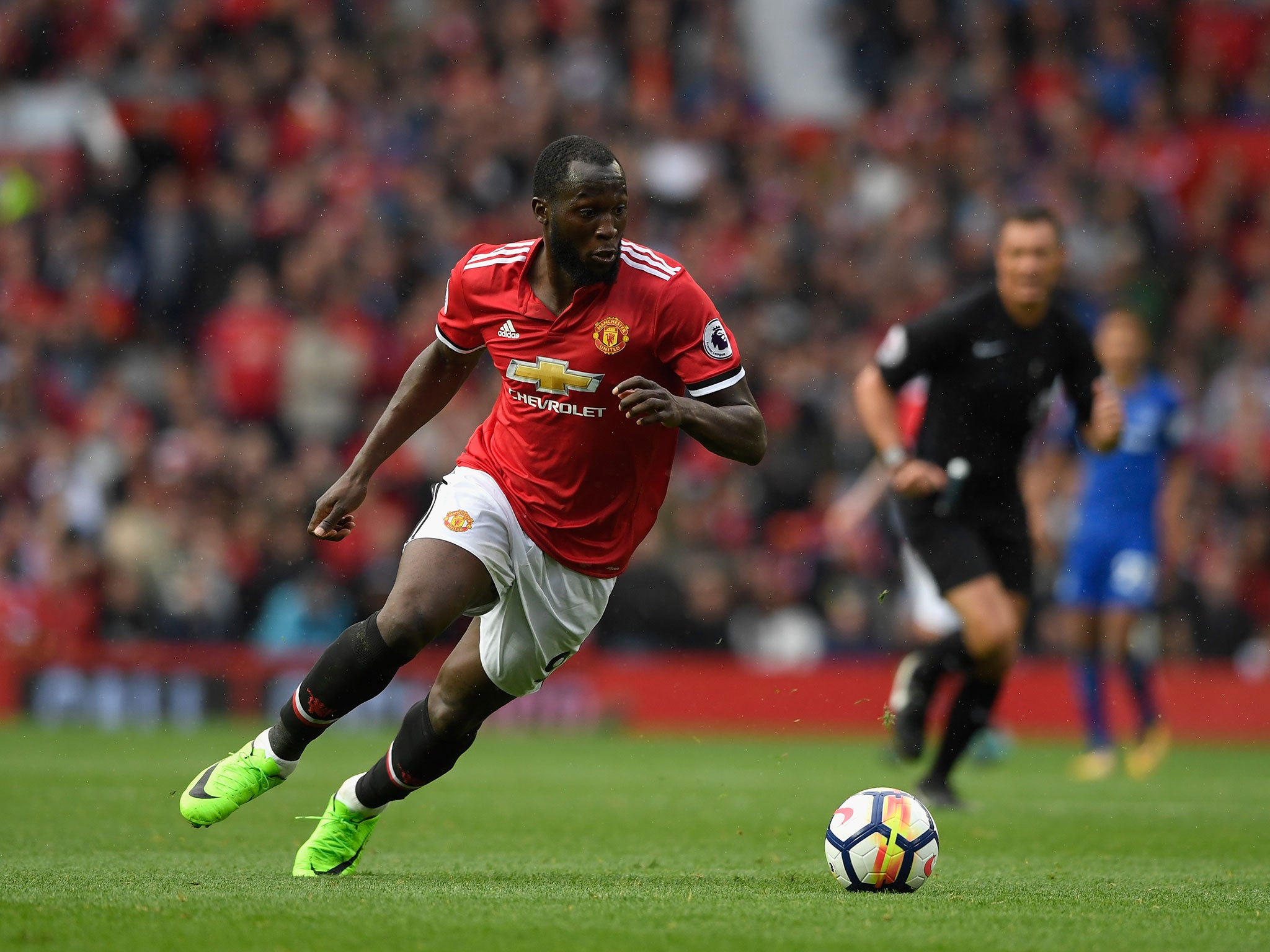 Romelu Lukaku in action for United