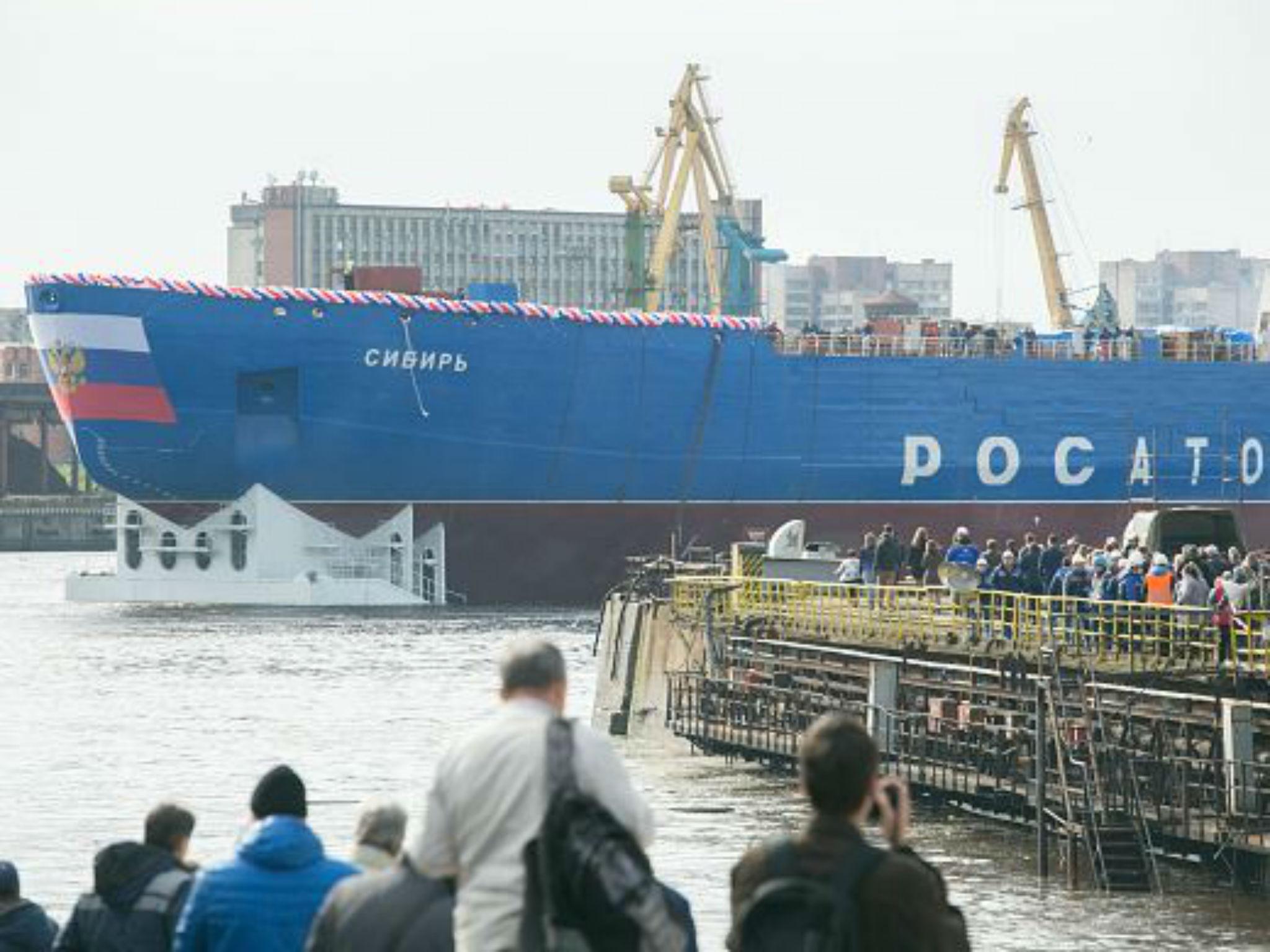 The Sibir was floated out at the Baltic shipyard in St Petersburg