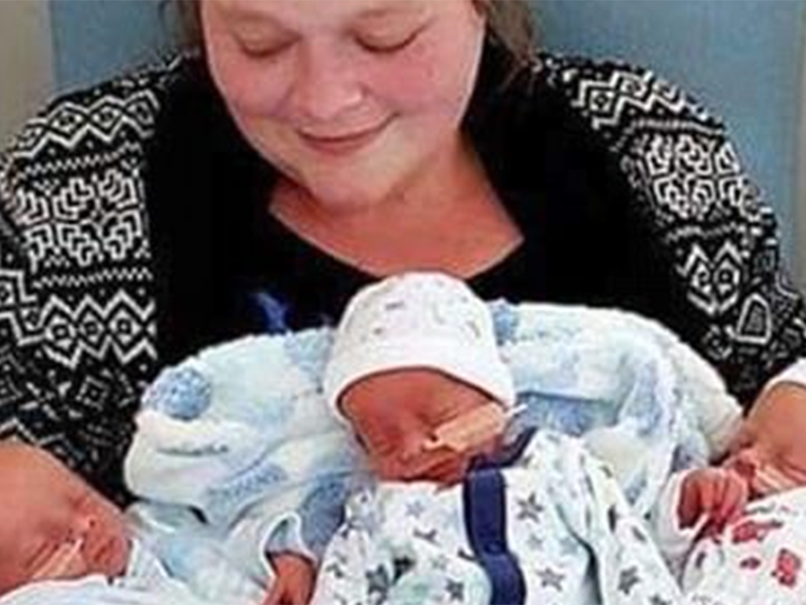 Ms Owens’ triplets were born prematurely in April and spent time in a neonatal intensive care unit