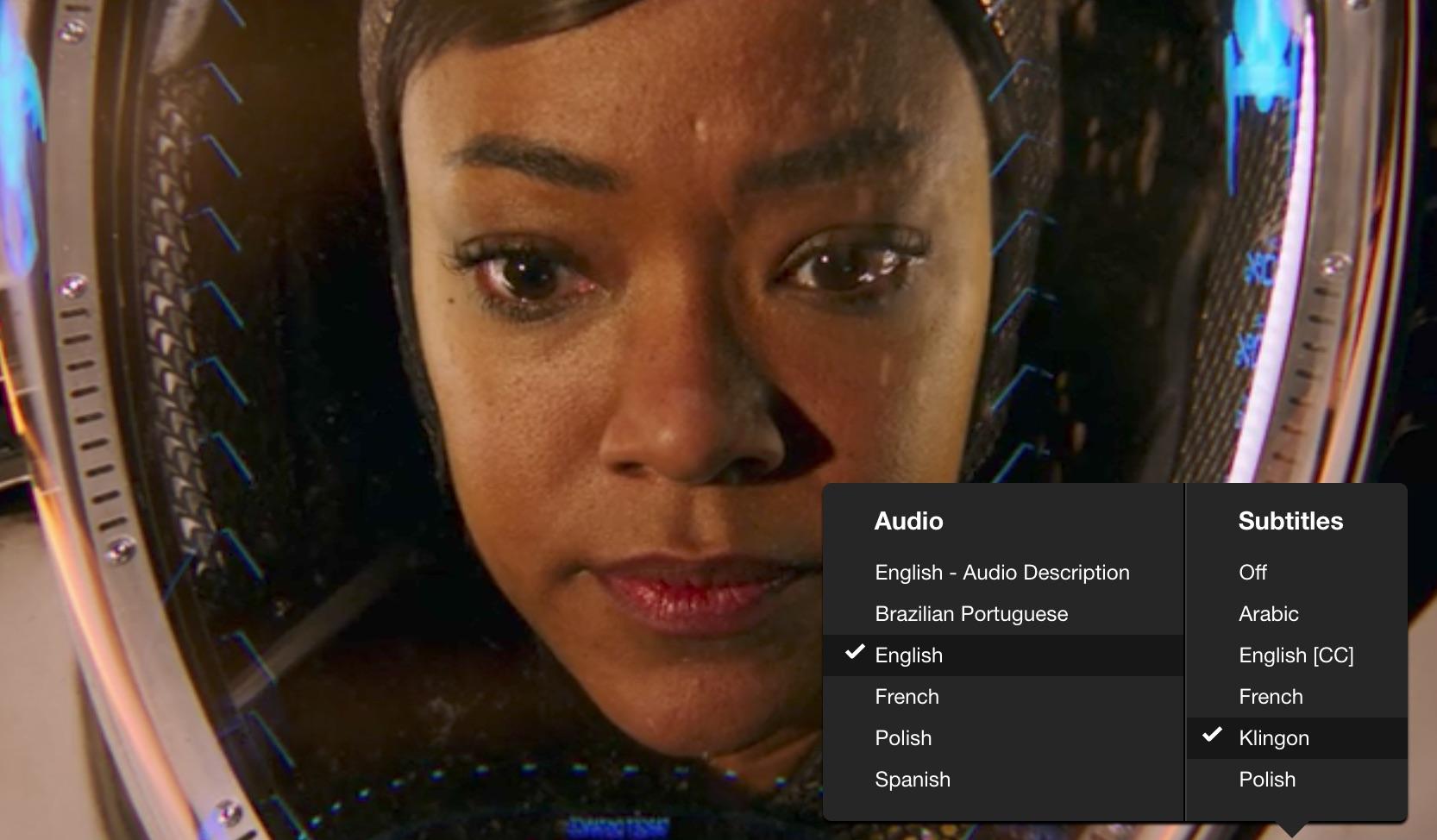 Netflix offers the option of watching 'Star Trek: Discovery' episodes in Klingon