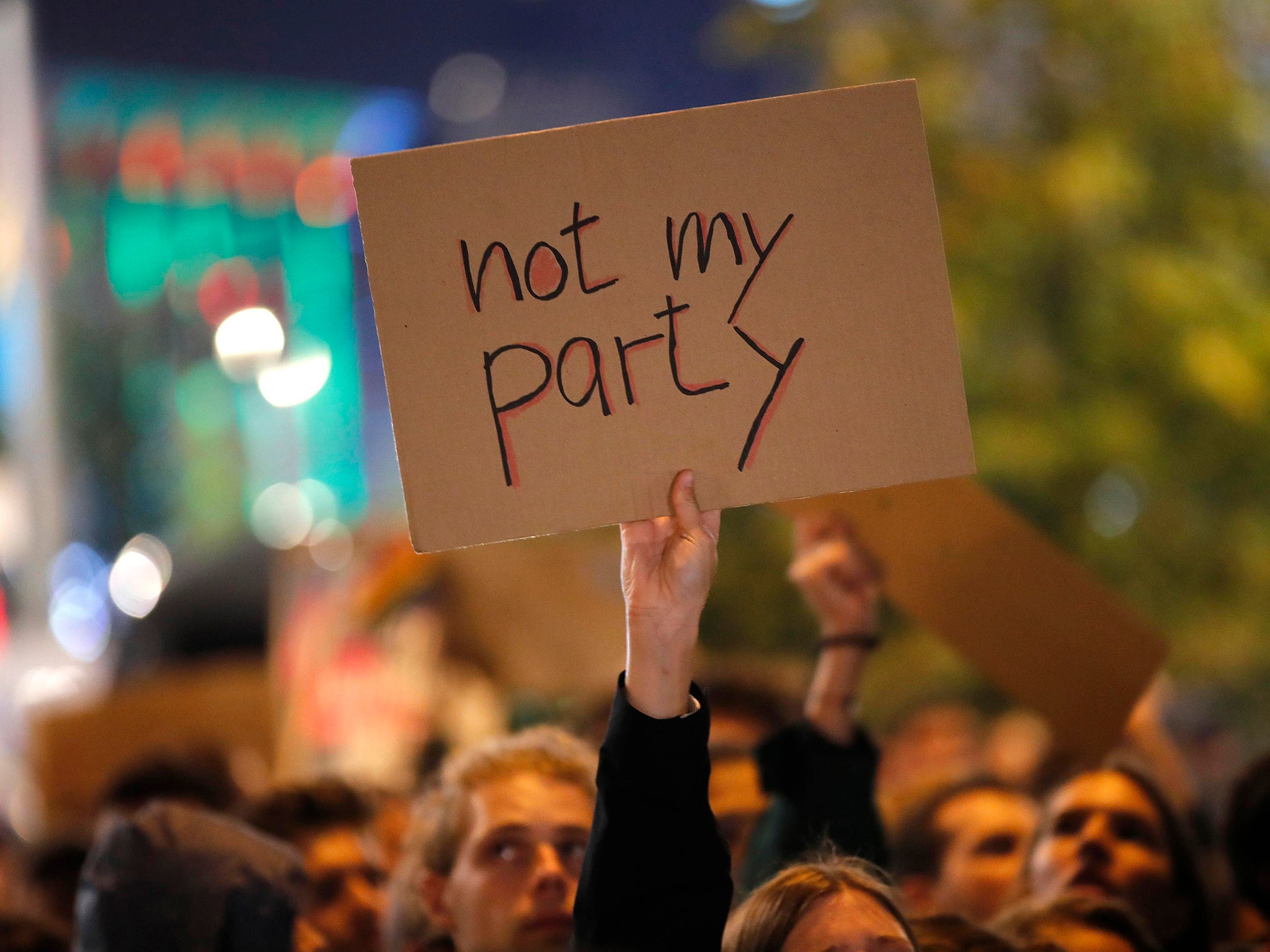 Demonstrators protest against the anti-immigration party Alternative fuer Deutschland in Berlin