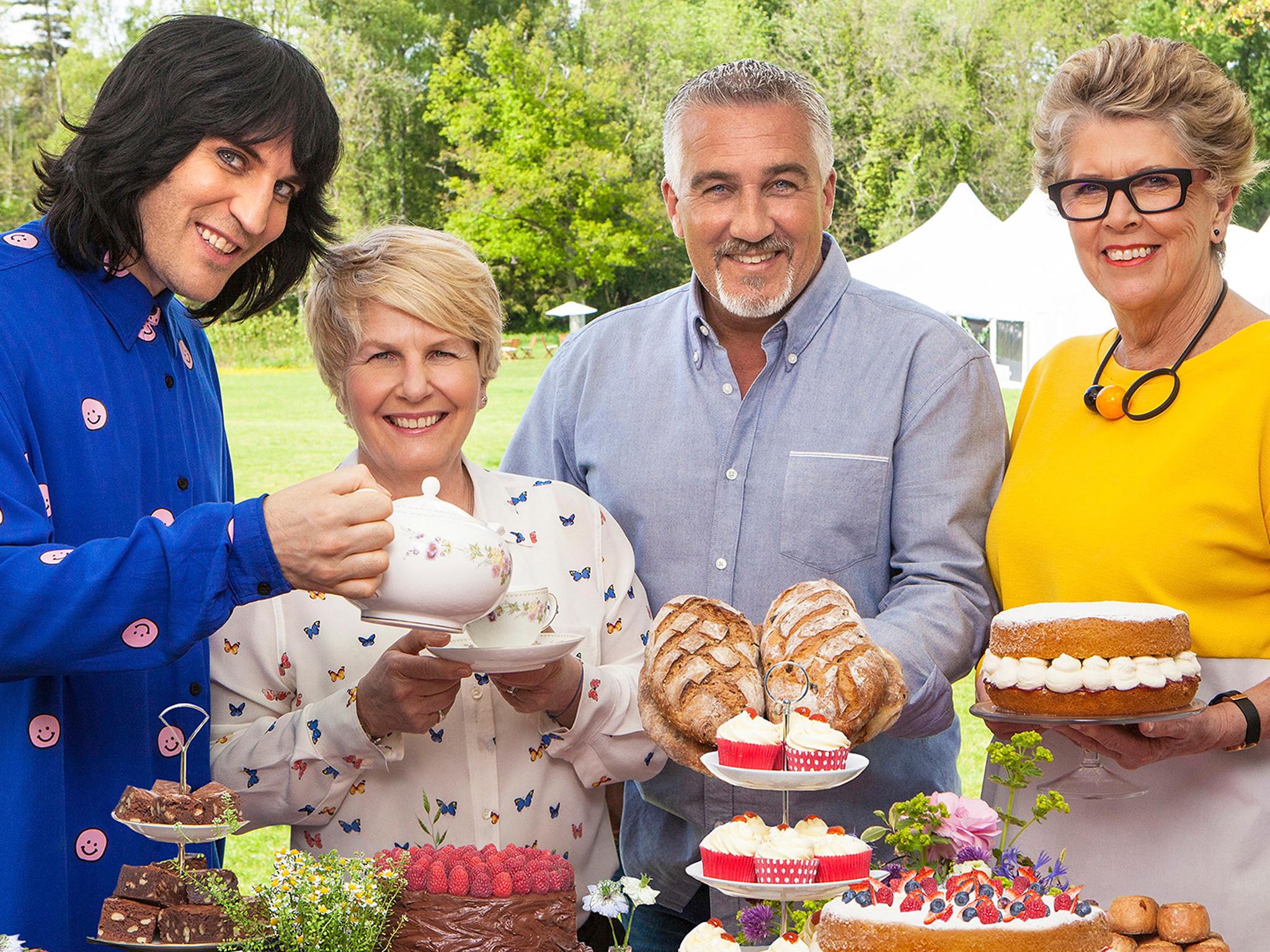 Noel Fielding, Sandi Toksvig, Paul Hollywood and Prue Leith