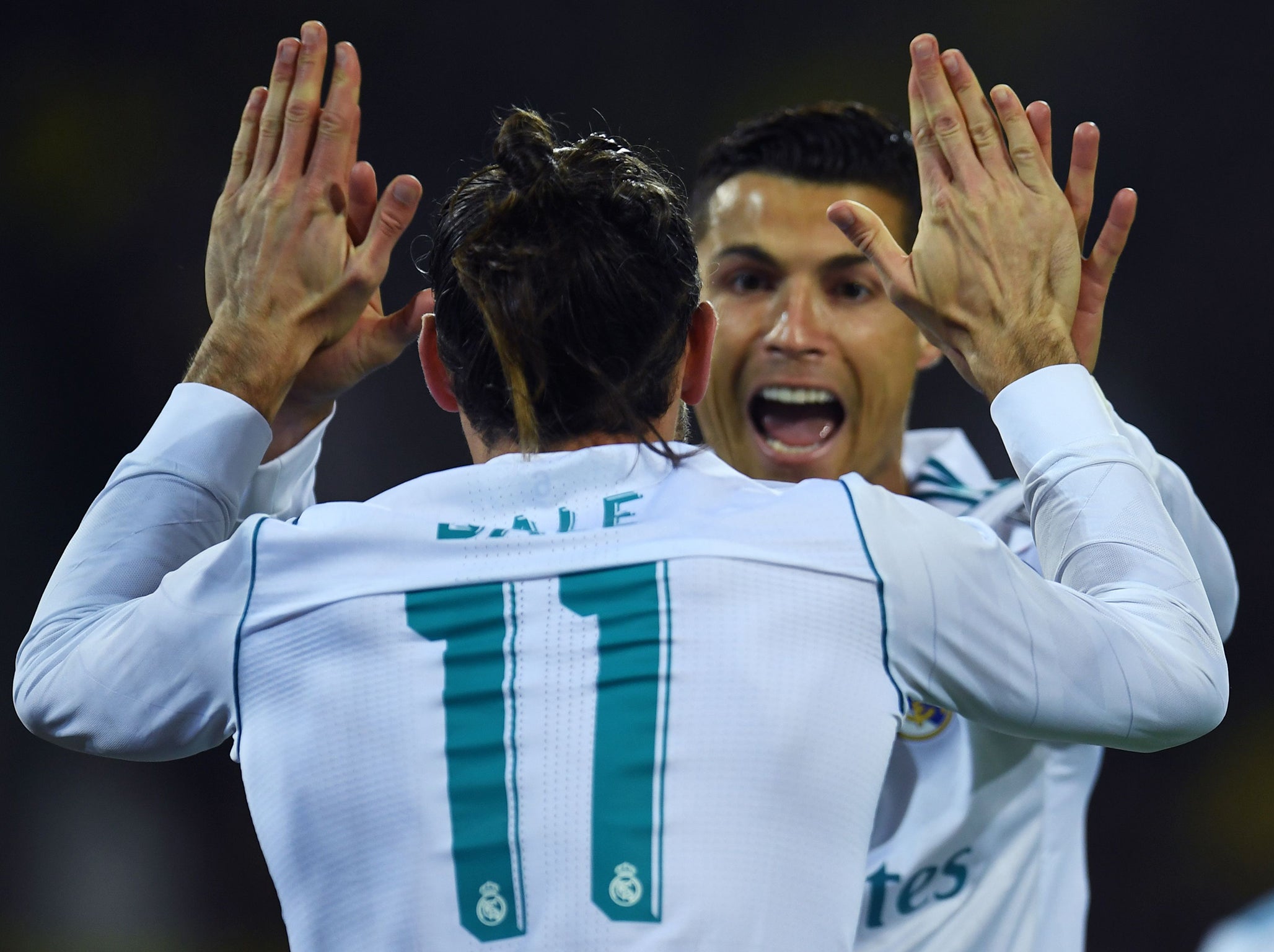 &#13;
Ronaldo and Bale both scored in the win over Dortmund &#13;