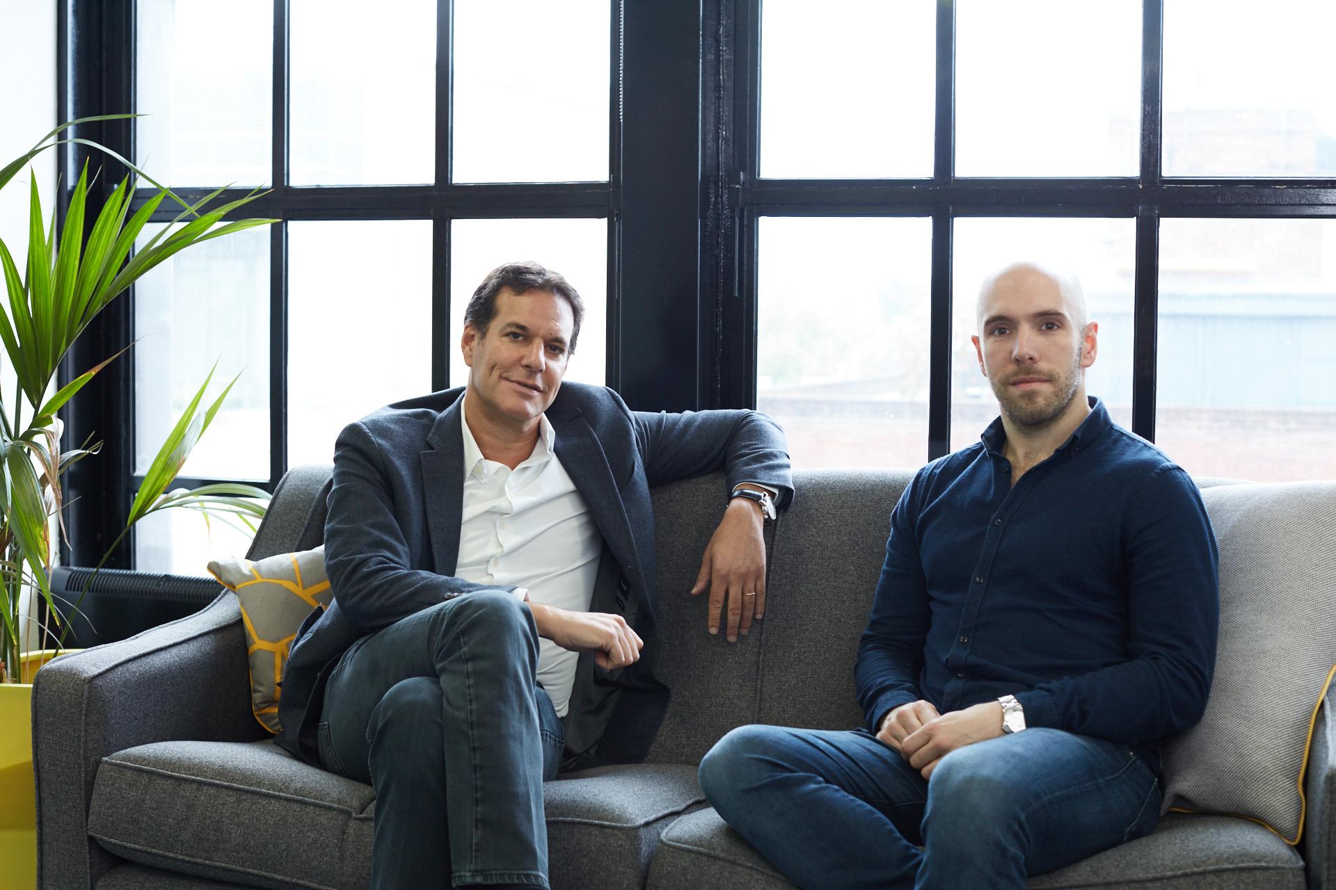 Brent Hoberman CBE, executive chairman at Founders Factory and his mentee tech entrepreneur Robert McInerney