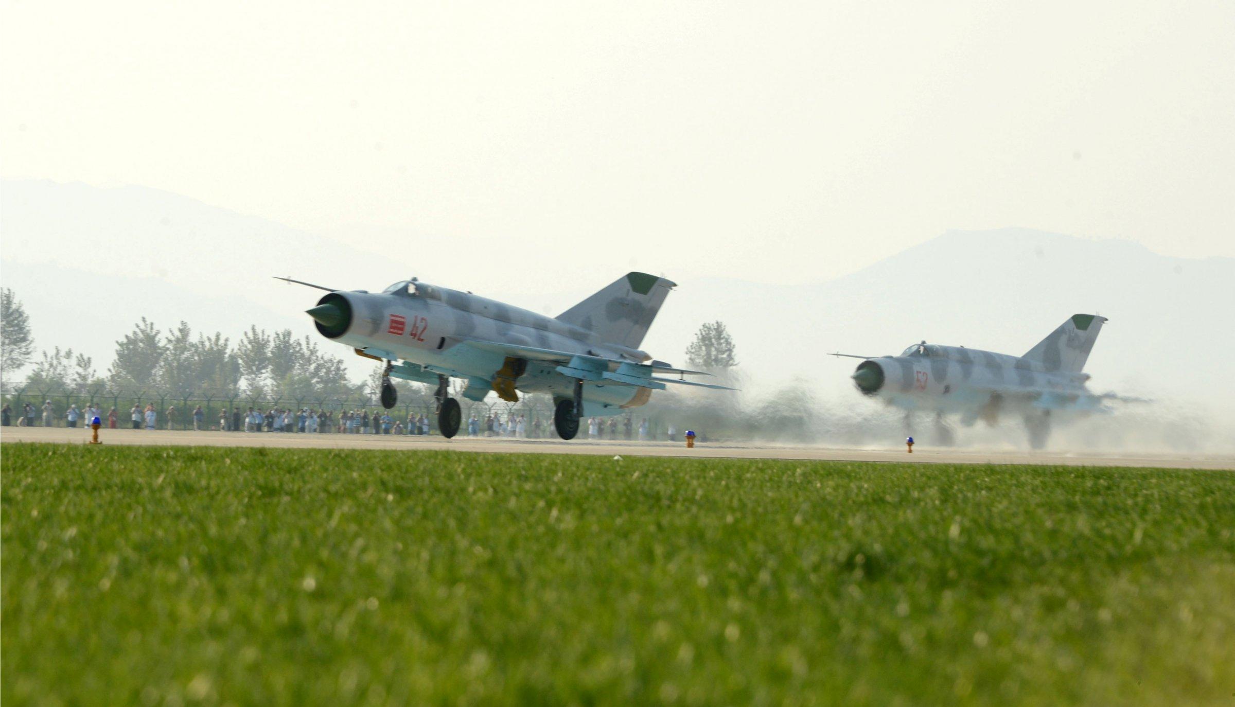 Planes at the Wonsan Air Festival in Wonsan, North Korea, in September (Reuters)