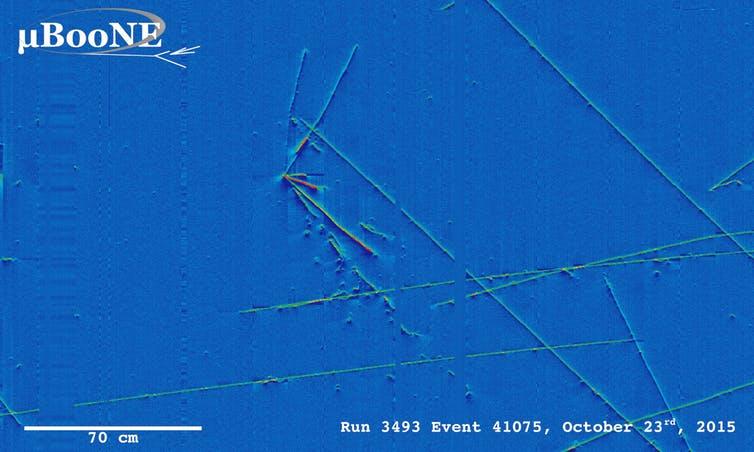 A neutrino event in liquid argon