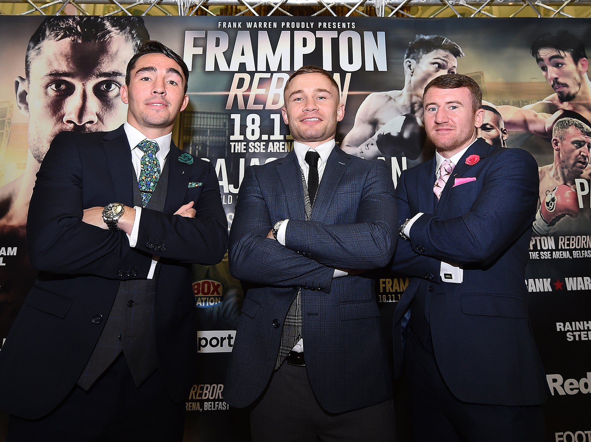 Frampton, flanked by Jamie Conlan and Paddy Barnes